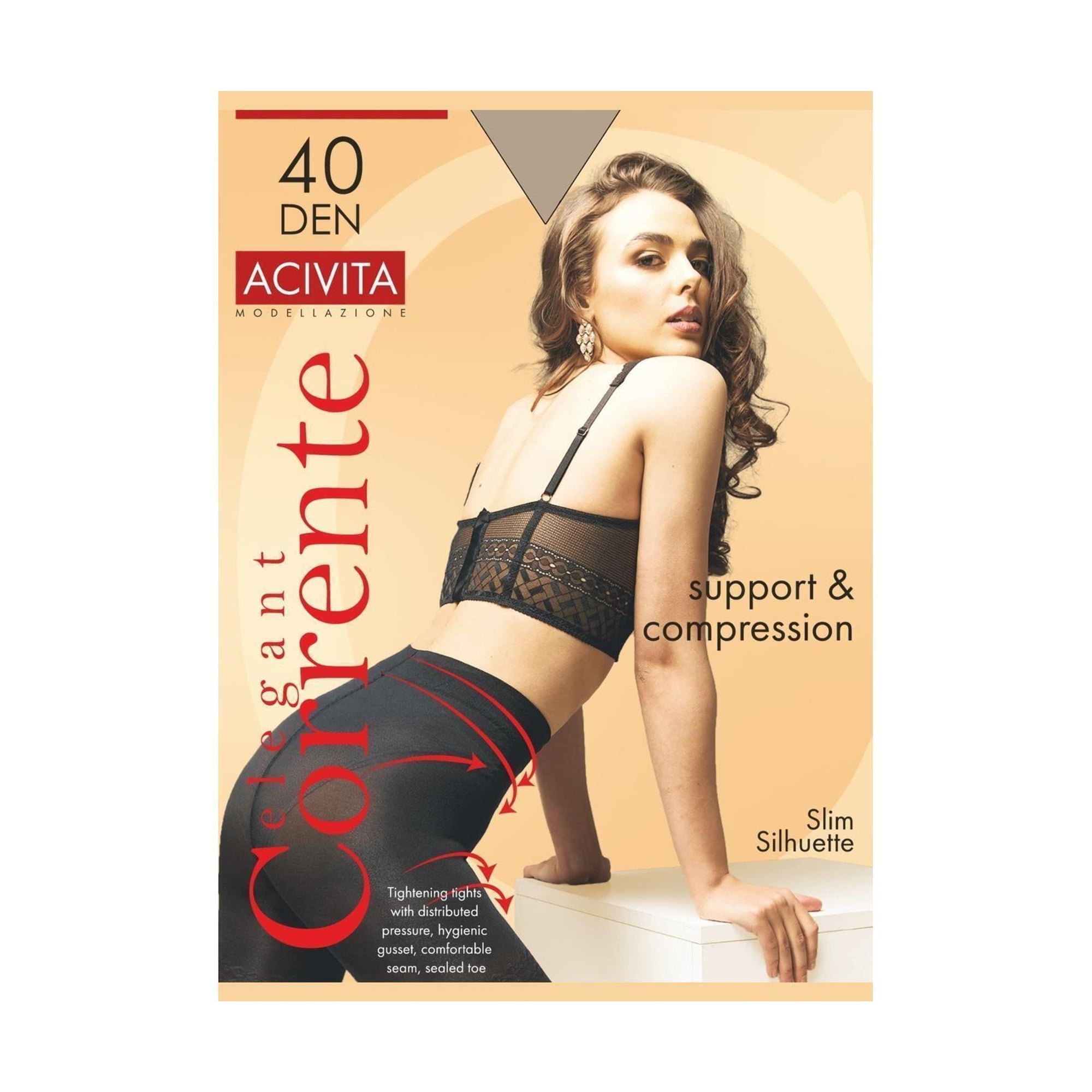 Колготки жіночі Corrente Acivita з шортиками, 40 DEN, Natural, розмір 4