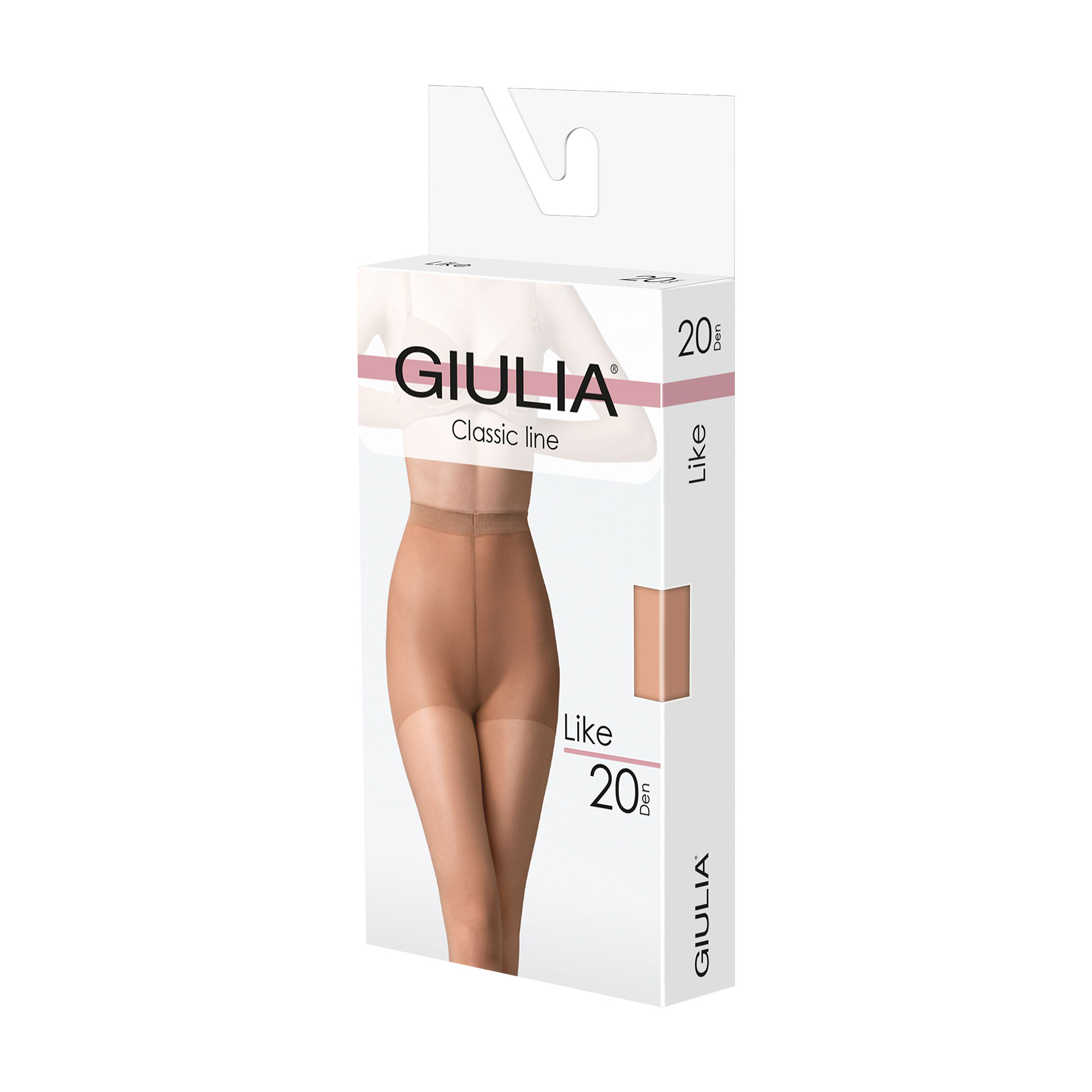 Колготки жіночі Giulia Like класичні, з шортиками, 20 DEN, Caramel, розмір 5 (Smart Box)