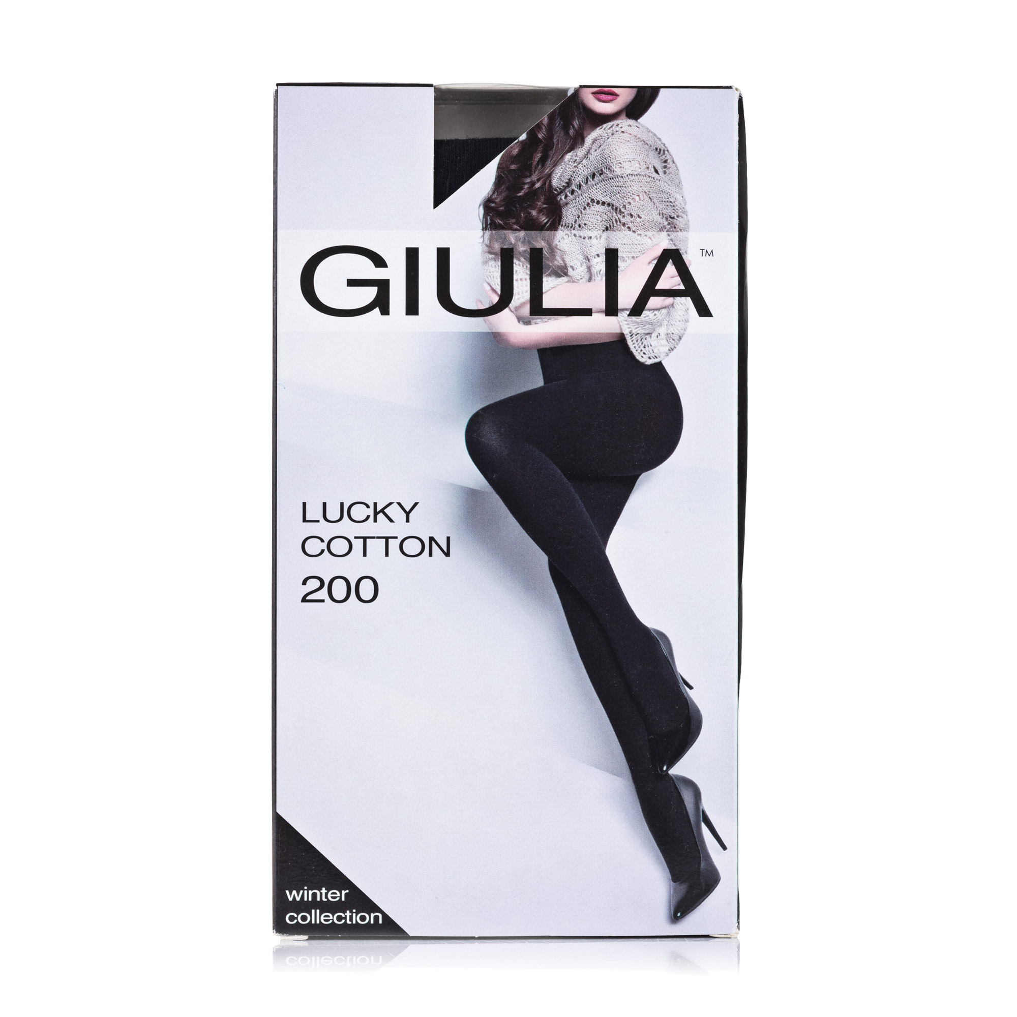 Колготки жіночі Giulia Lucky Cotton, 200 DEN, Nero, розмір 2