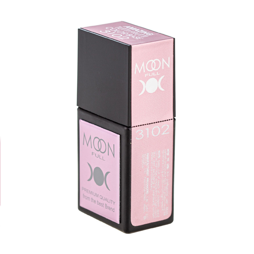 Кольорова база для гель-лаку Moon Full Amazing Tutti Frutti Color Base 3102 Пастельно-рожево-біла, 12 мл