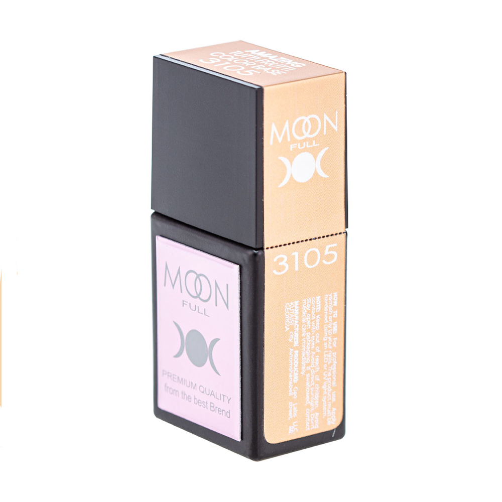 Кольорова база для гель-лаку Moon Full Amazing Tutti Frutti Color Base 3105 Пастельно-персиково-бежева, 12 мл