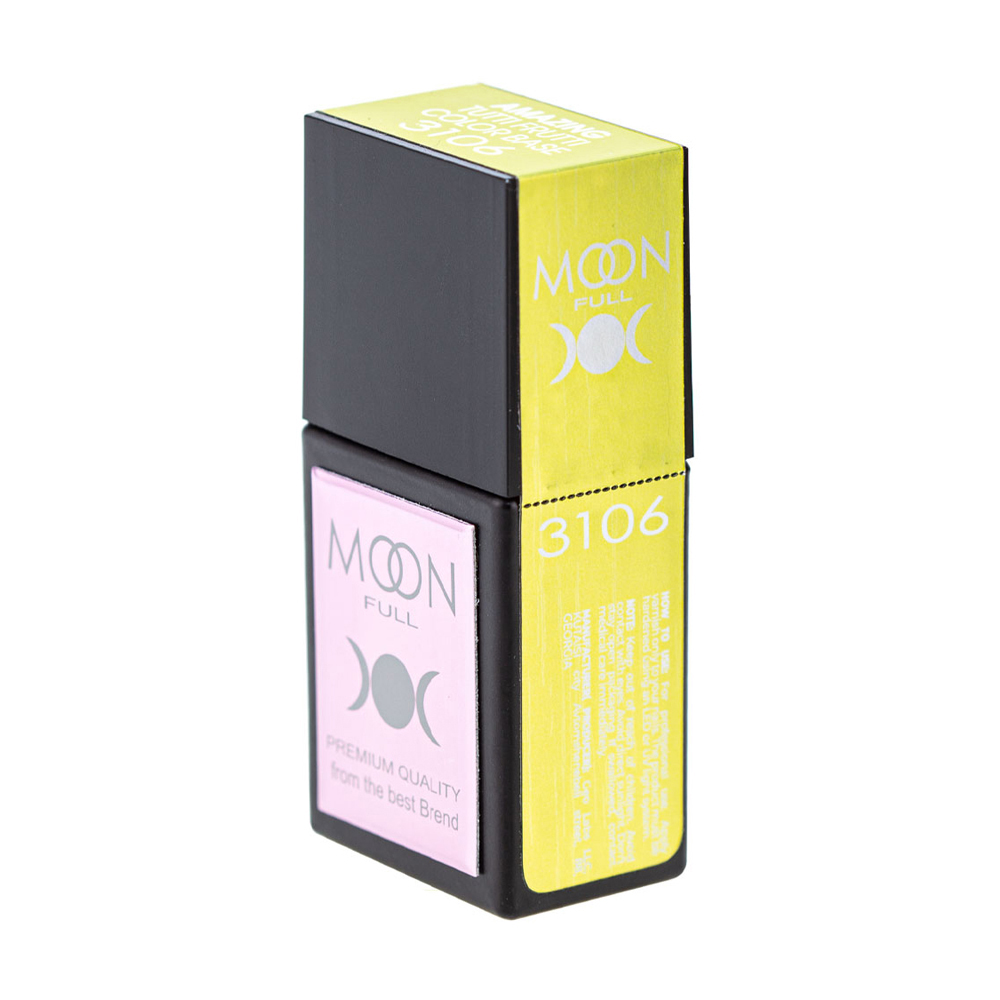 Кольорова база для гель-лаку Moon Full Amazing Tutti Frutti Color Base 3106 Ніжно-жовта, 12 мл