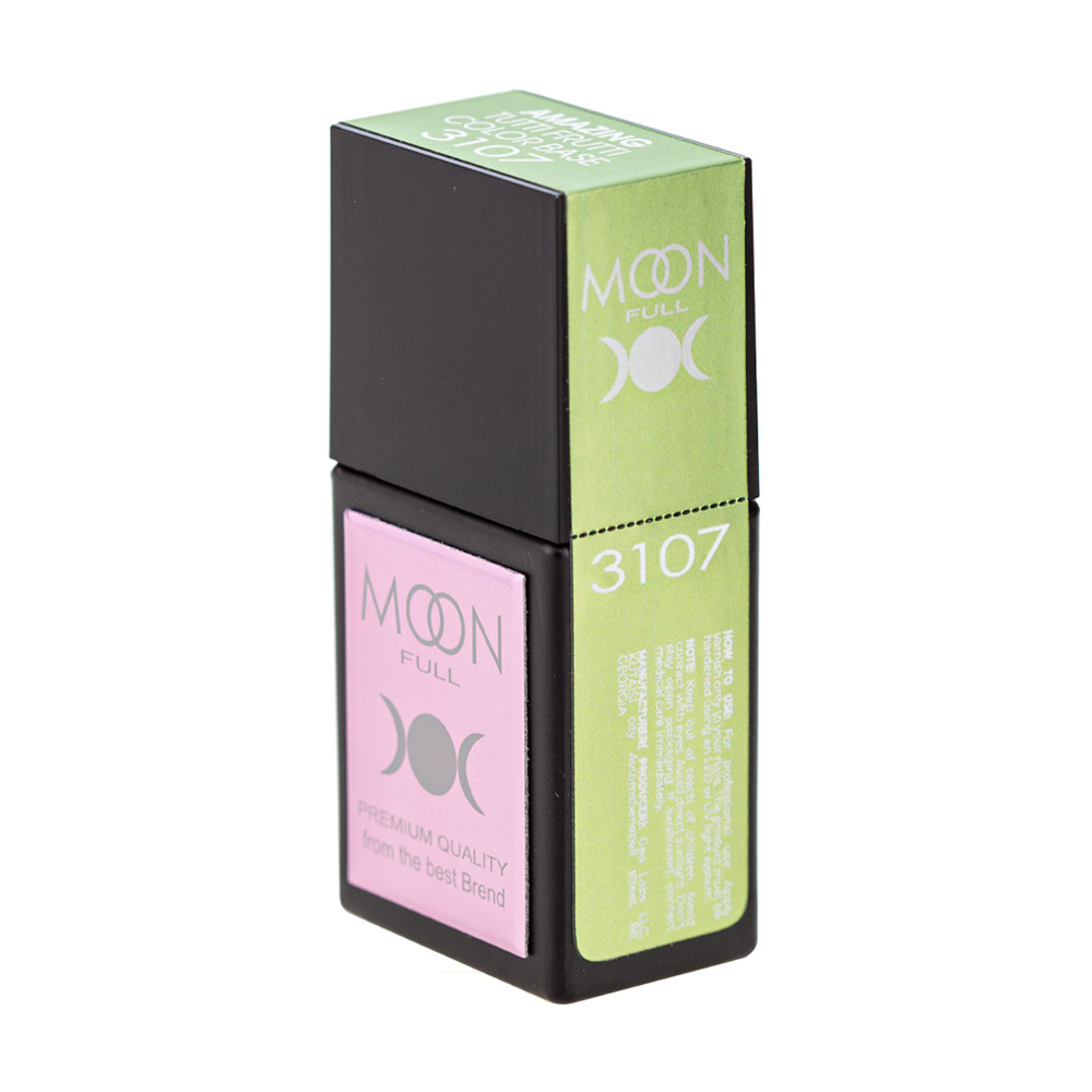 Кольорова база для гель-лаку Moon Full Amazing Tutti Frutti Color Base 3107 Пастельно-жовто-зелена, 12 мл