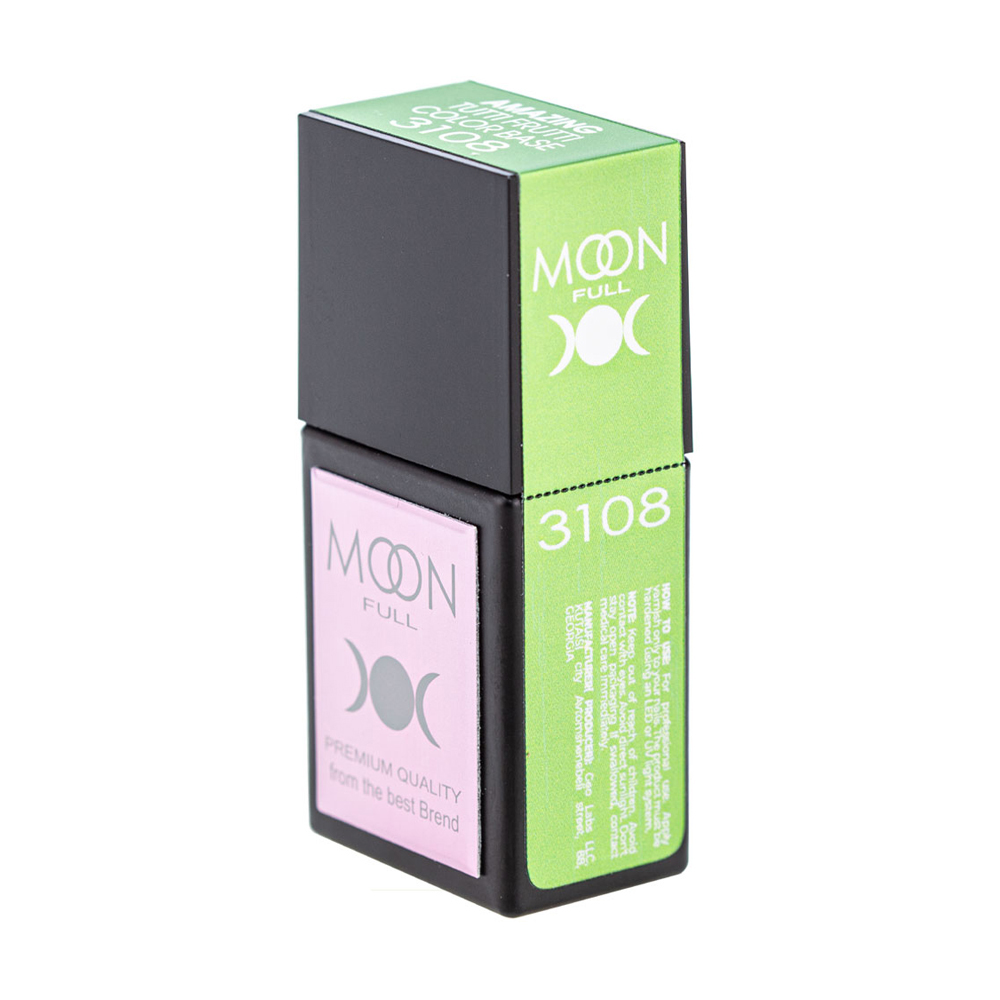 Кольорова база для гель-лаку Moon Full Amazing Tutti Frutti Color Base 3108 Ніжно-лаймова, 12 мл