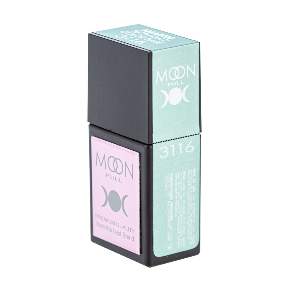 Кольорова база для гель-лаку Moon Full Amazing Tutti Frutti Color Base 3116 Ніжно-м'ятна, 12 мл