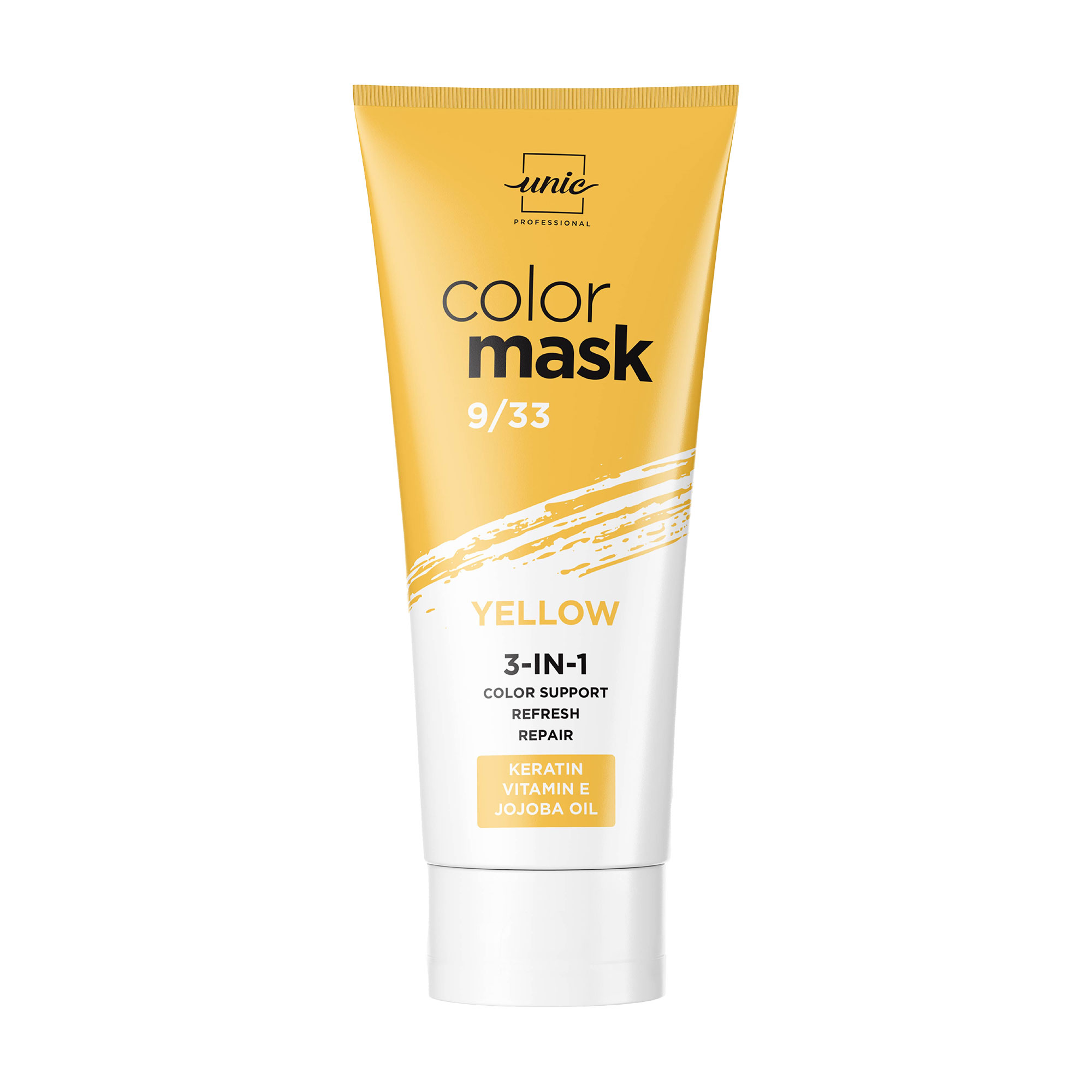 Кольорова маска для волосся 3 в 1 Unic Color Mask 9/33 Yellow, 250 мл