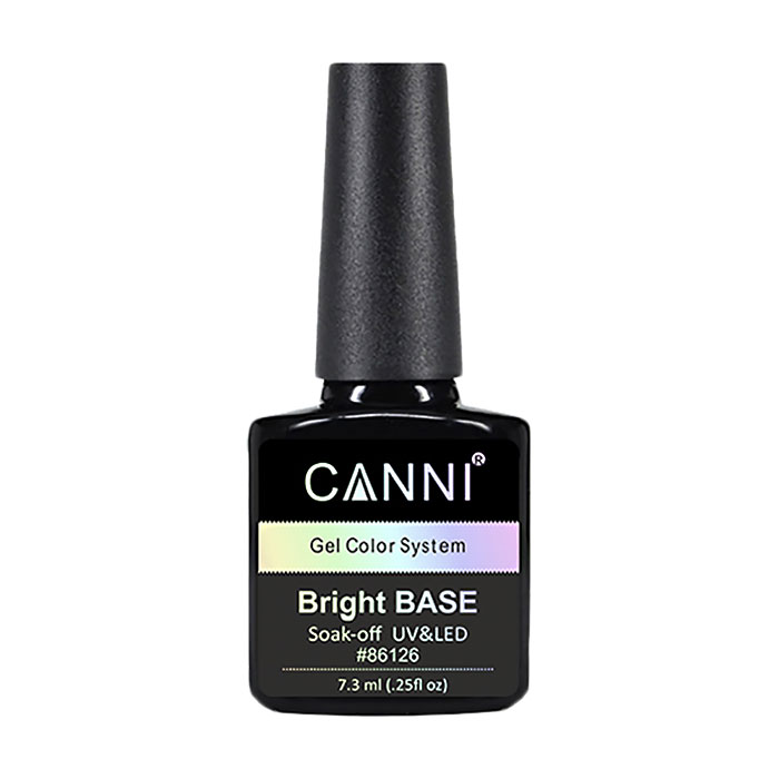 Кольорове базове покриття для гель-лаку Canni Bright Base Soak-off UV&amp;LED Gel Color System 656 Світлий лимонний, 7.3 мл