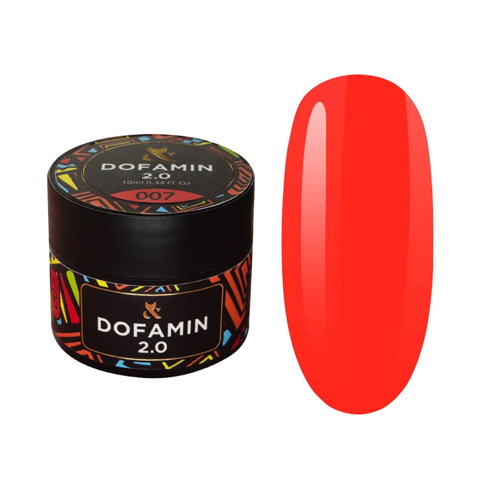 Кольорове базове покриття для гель-лаку F.O.X Base Dofamin 2.0, 007 Неон, 10 мл