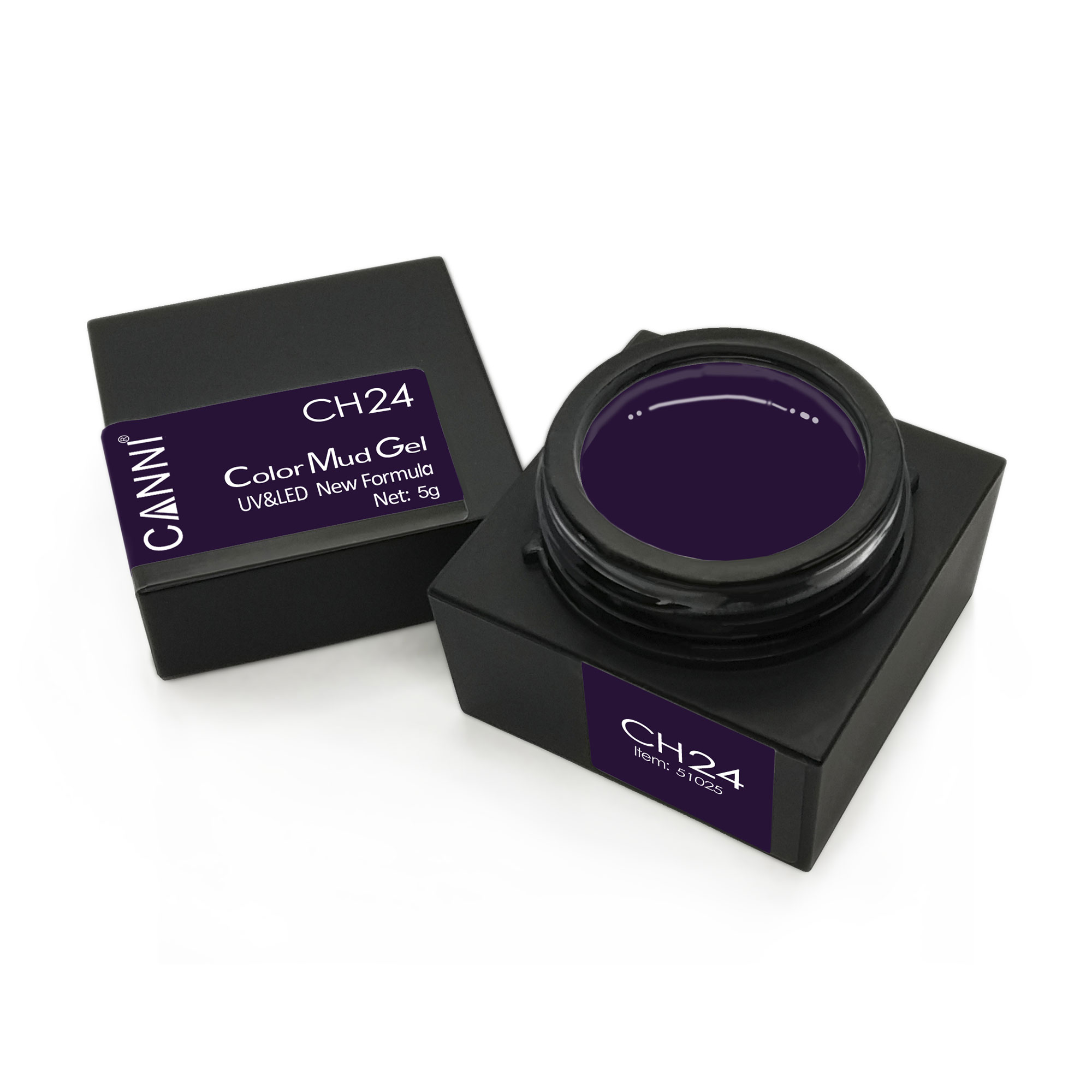 Кольоровий мус-гель Canni Color Mud Gel CH24 фіолетовий, 5 г