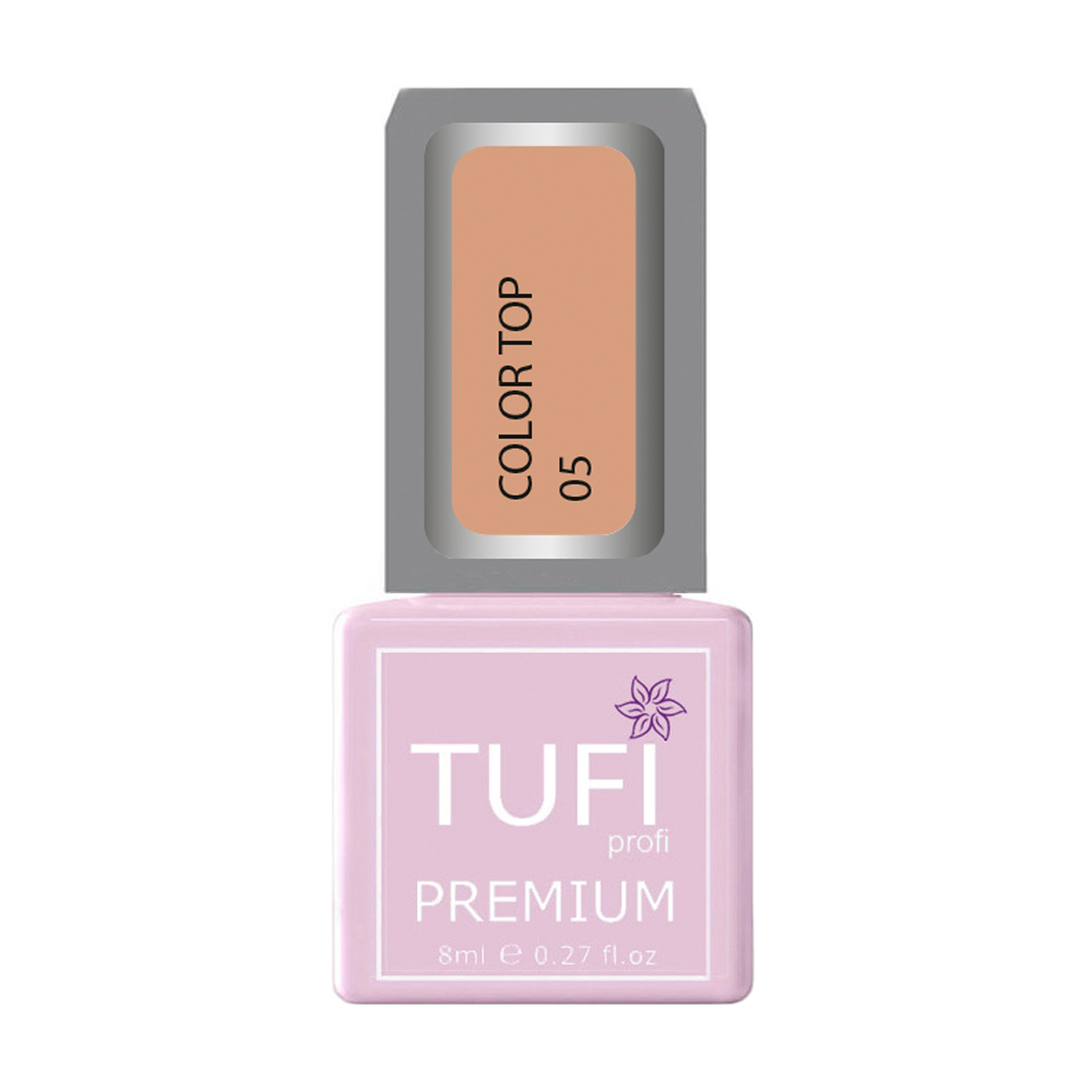Кольоровий топ для нігтів Tufi profi Premium Color Top 05 Ягідна глазур, 8 мл