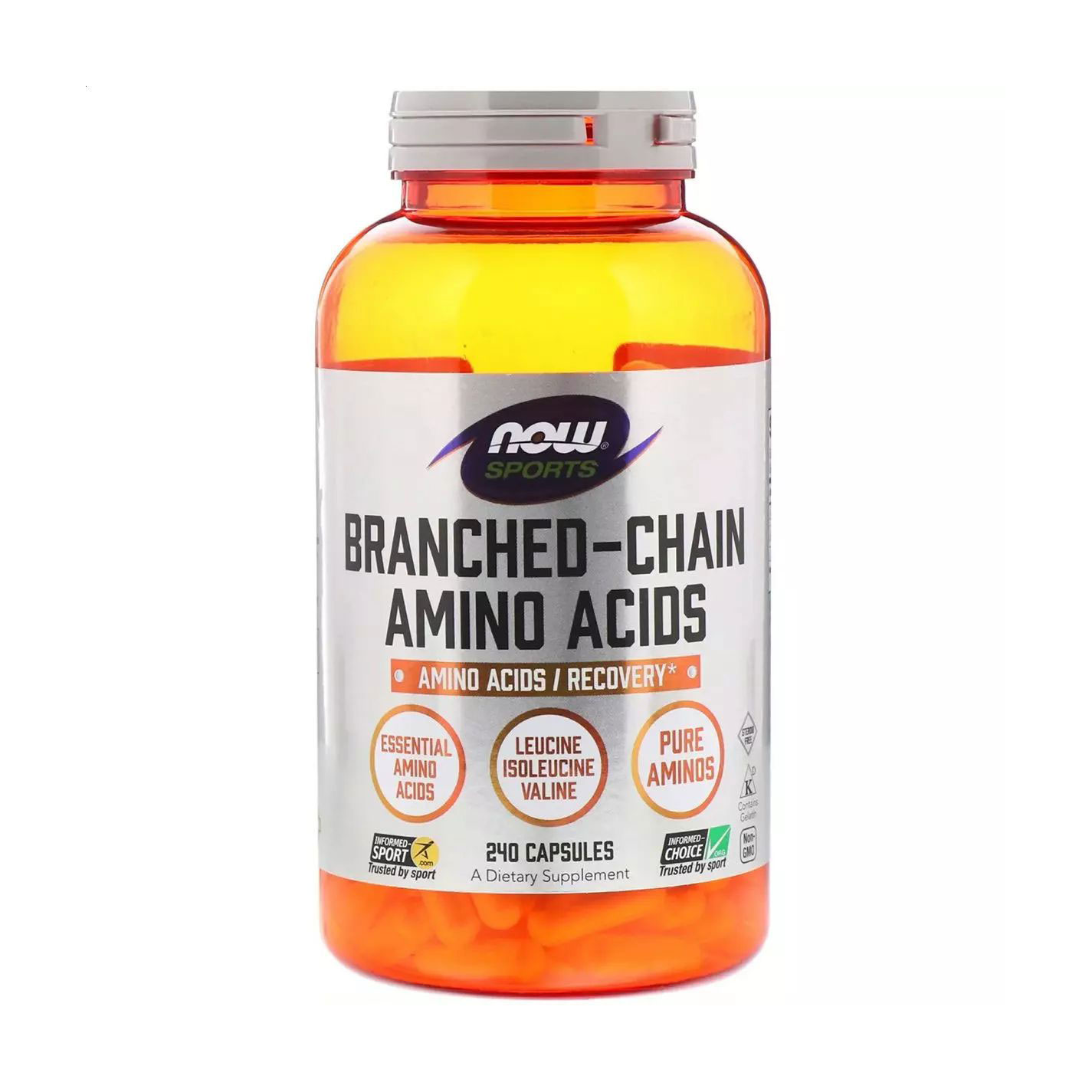 Комлекс амінокислот з розгалуженими ланцюгами NOW foods Sports Branched Chain Amino Acids, 240 капсул