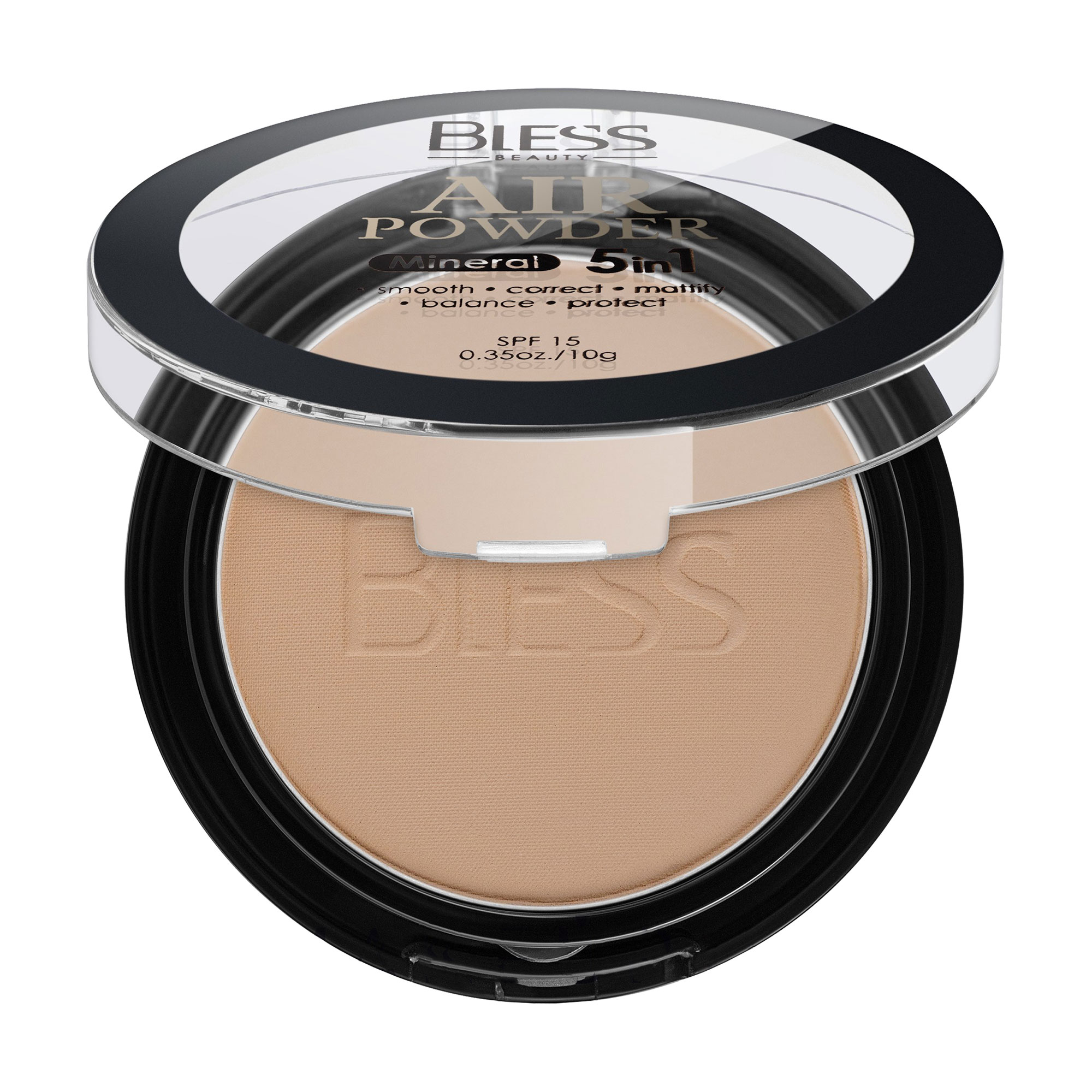 Компактна мінеральна пудра для обличчя Bless Beauty Air Powder 5 in 1 SPF 15, 106, 10 г