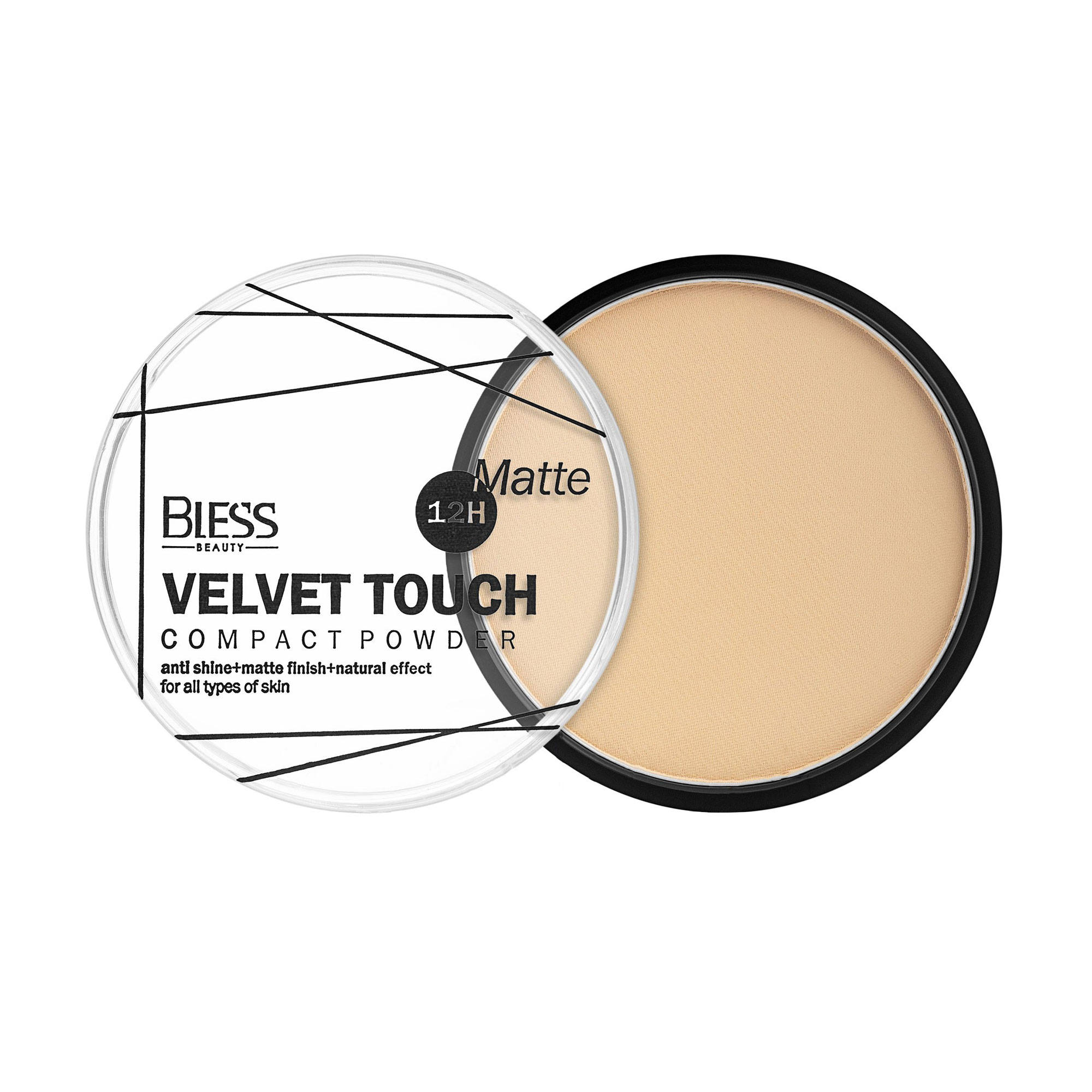 Компактна пудра для обличчя Bless Beauty Velvet Touch 102, 10 г
