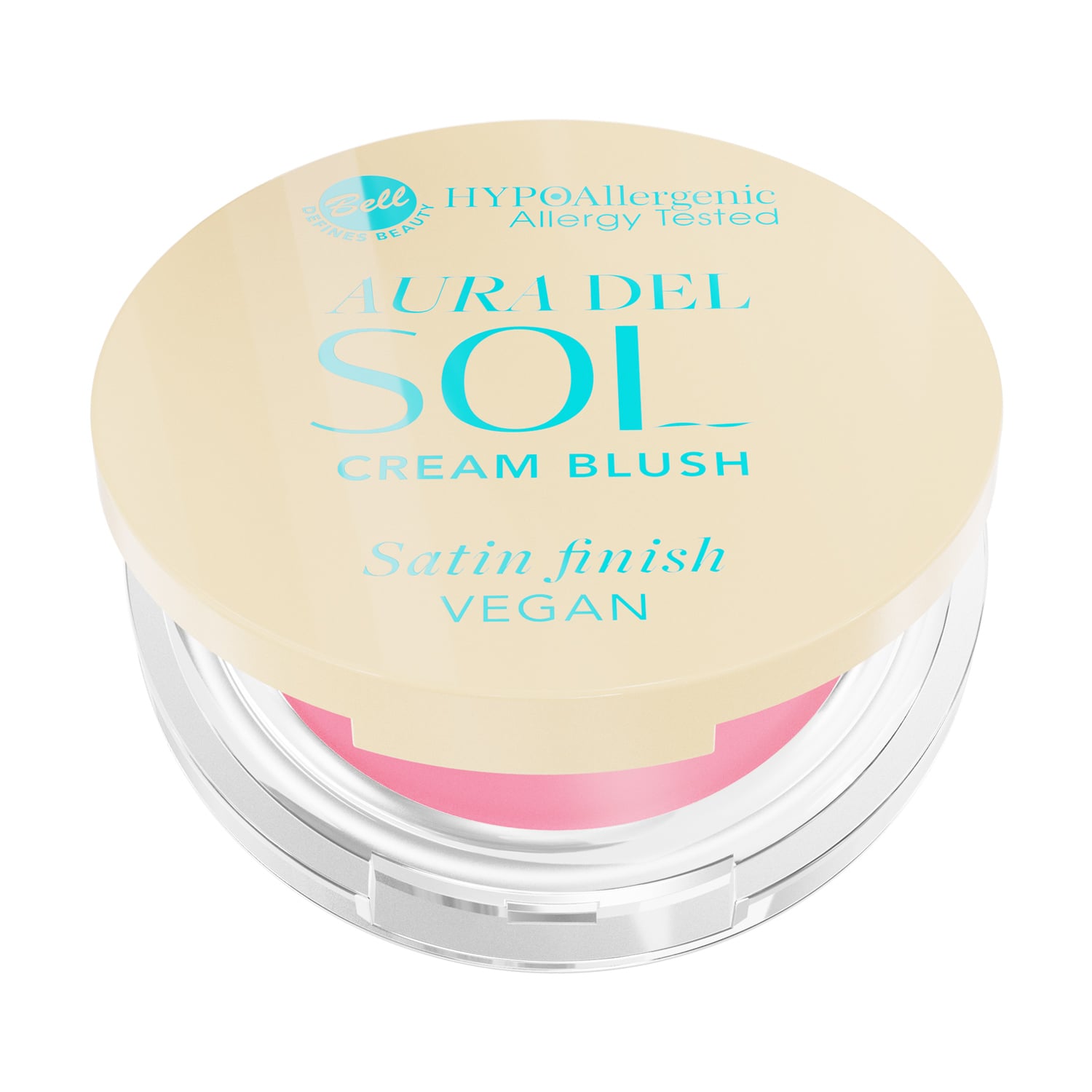 Компактна рум'яна для обличчя Bell HypoAllergenic Aura Del Sol Cream Blush 01 Sunlight Aura, 4.5 г