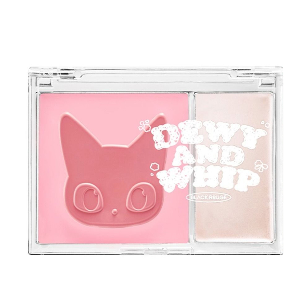 Компактні рум'яна для обличчя BLACK ROUGE Dewy Whip Cheek and Beam DW01 Strawberry, 11.5 г