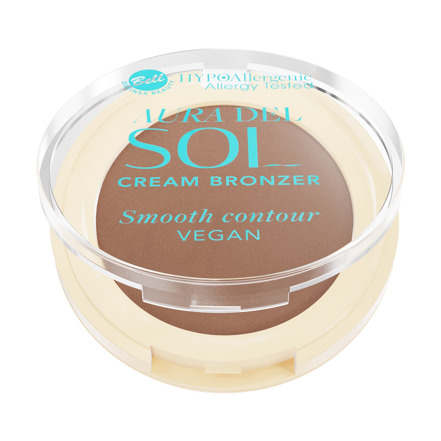Компактний бронзер для обличчя Bell HypoAllergenic Aura Del Sol Cream Bronzer 01 Golden Mirage, 3.5 г