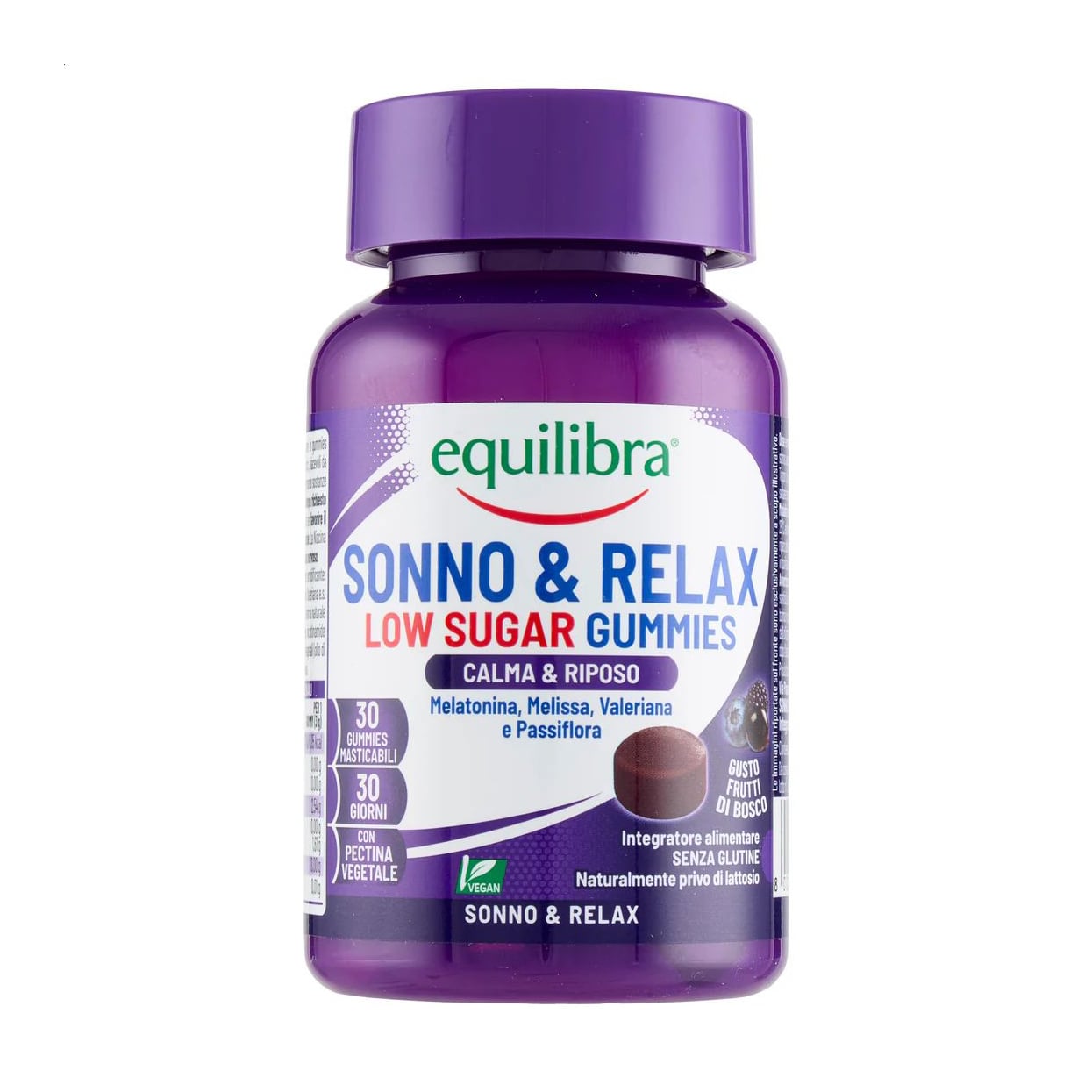 Комплекс для підтримання сну equilibra Sonno &amp; Relax Low Sugar Gummies, 30 жувальних таблеток