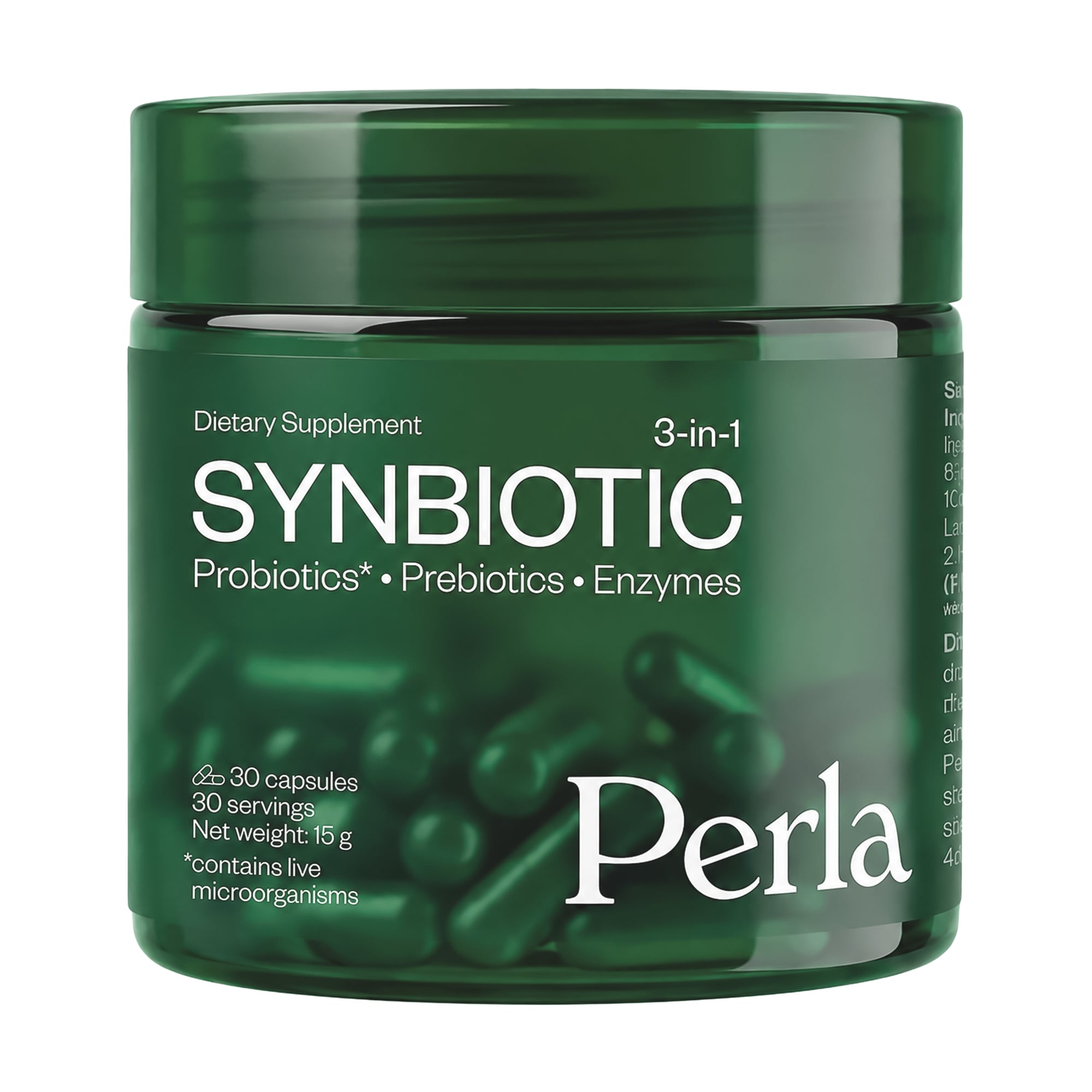 Комплекс для підтримки травлення Perla Helsa Synbiotic 3-in-1, 30 капсул