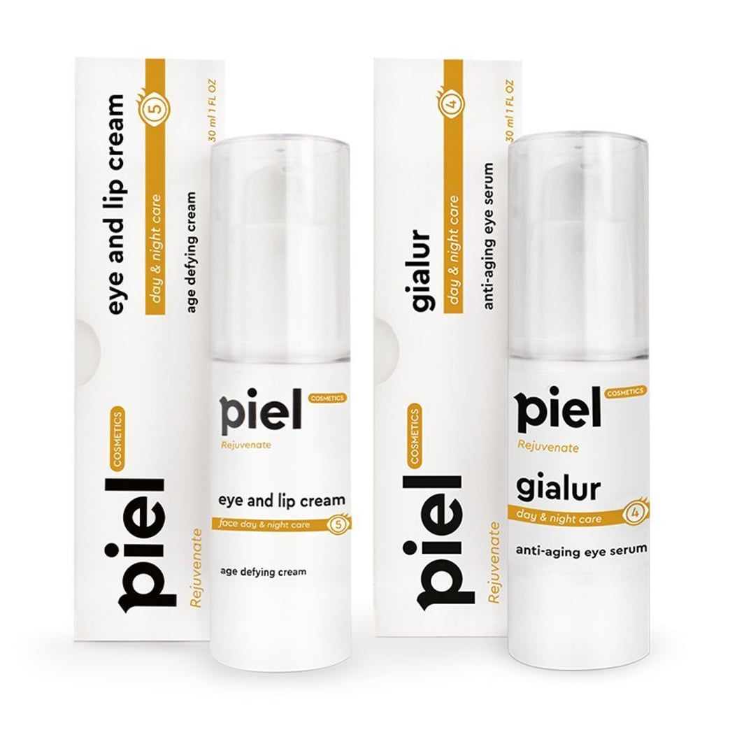 Комплекс для шкіри навколо очей Piel Cosmetics для боротьби зі зморшками (сироватка, 30 мл + крем, 30 мл)