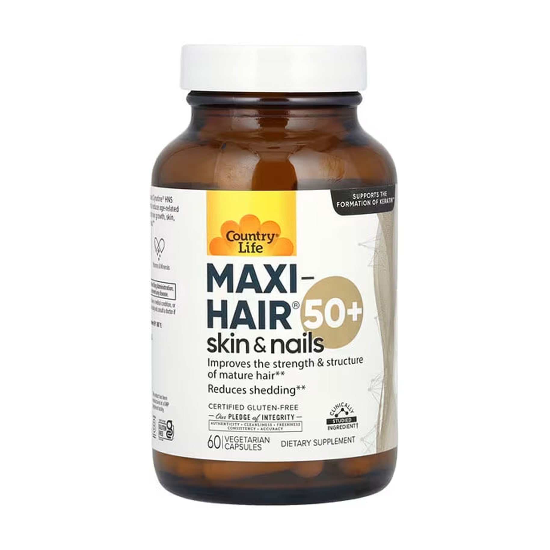 Комплекс для волосся Country Life Maxi Hair, від 50 років, 60 вегетаріанських капсул