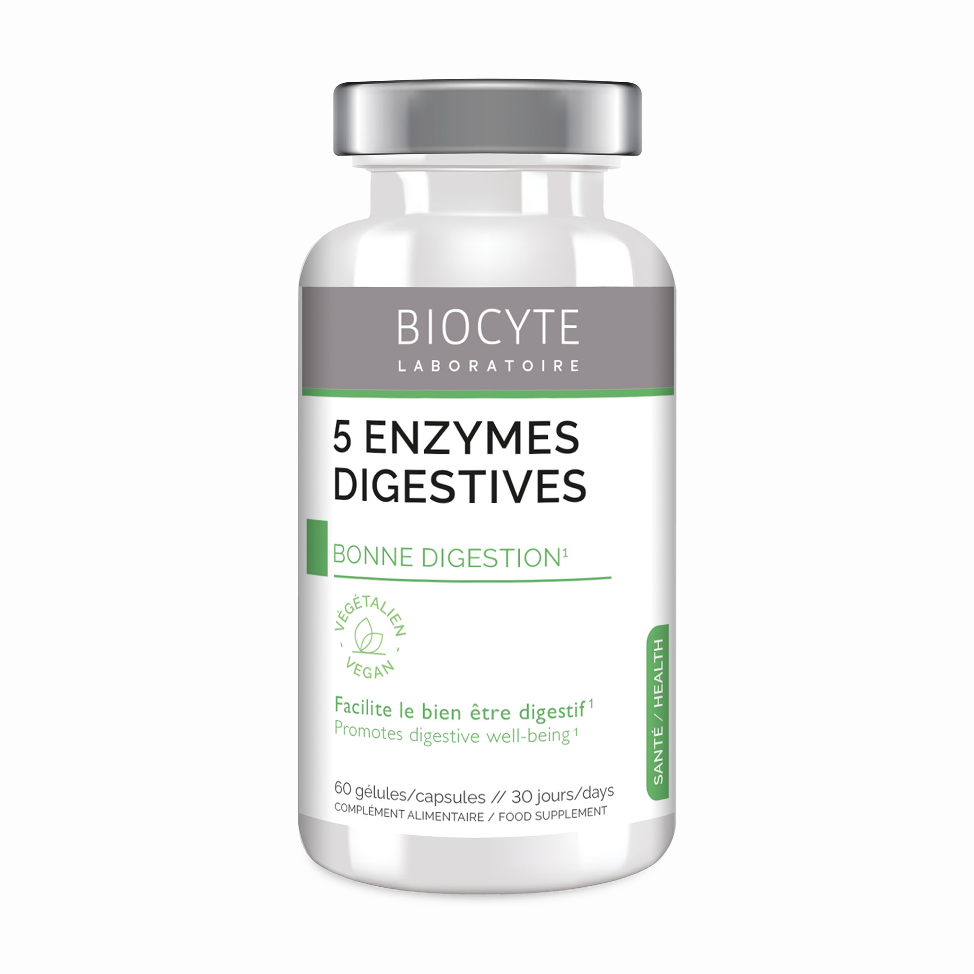 Комплекс Підтримка здоров'я шлунку Biocyte 5 Enzymes Digestives, 60 капсул