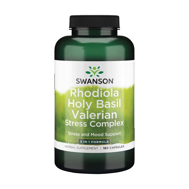 Комплекс у разі стресу Swanson Rhodiola Holy Basil Valerian Stress Complex, 180 капсул