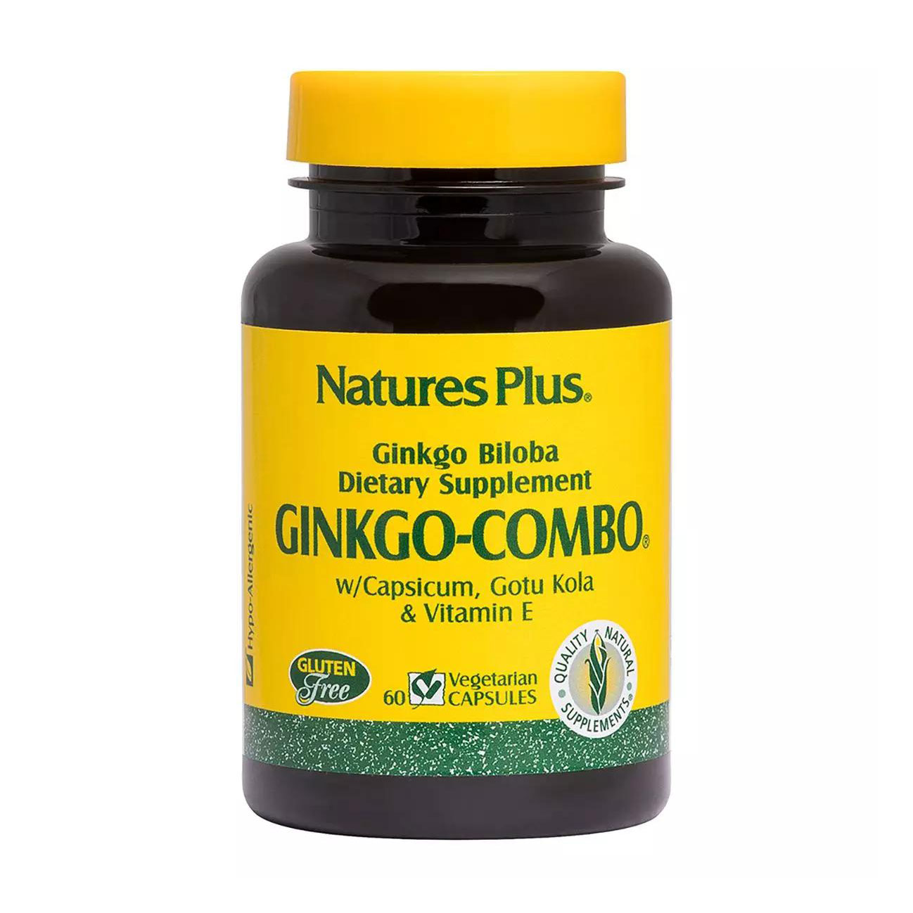 Комплекс з гінкго білоба NaturesPlus Ginkgo-Combo, 60 капсул