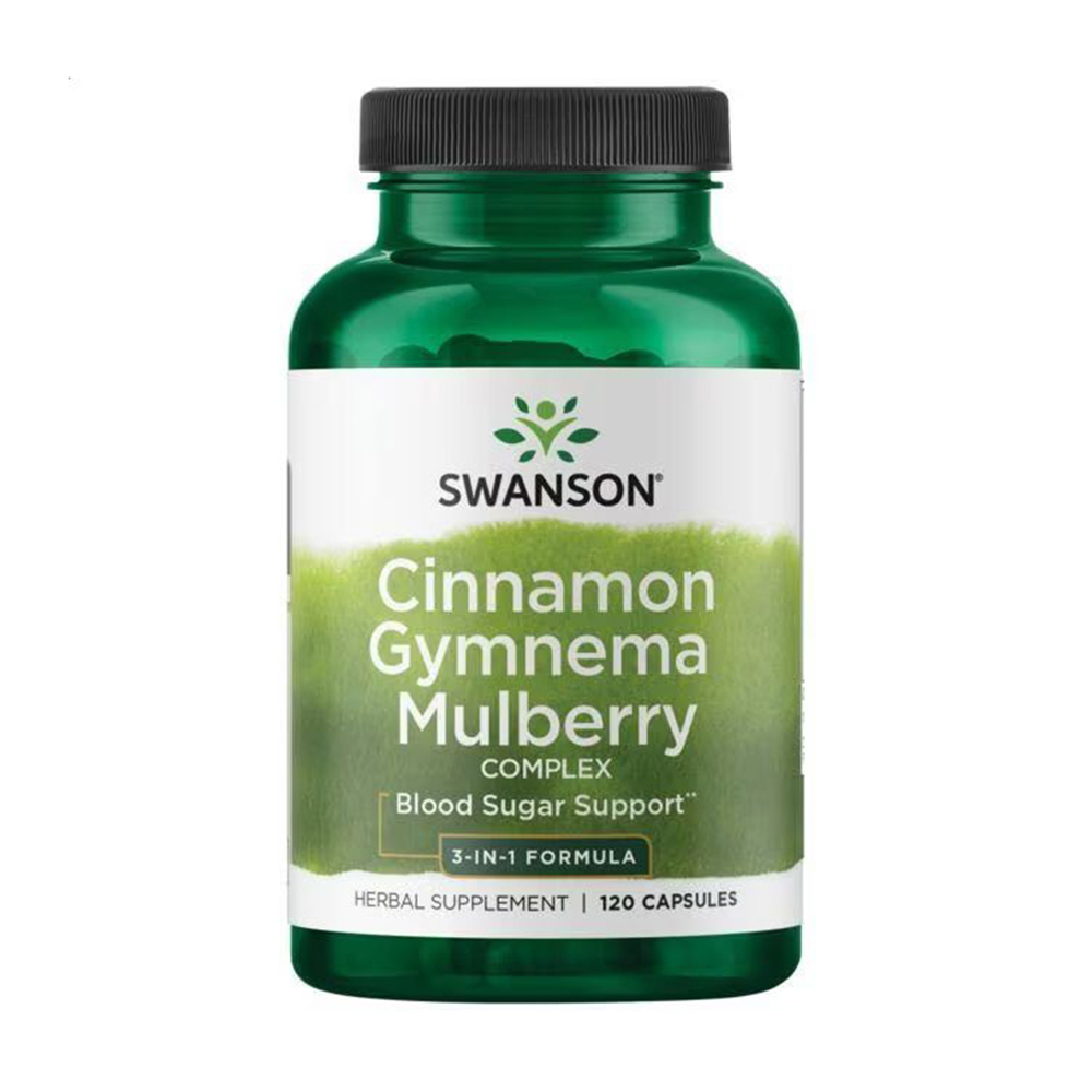Комплекс з корицею та шовковицею Swanson Cinnamon Gymnema Mulberry Complex, 120 капсул