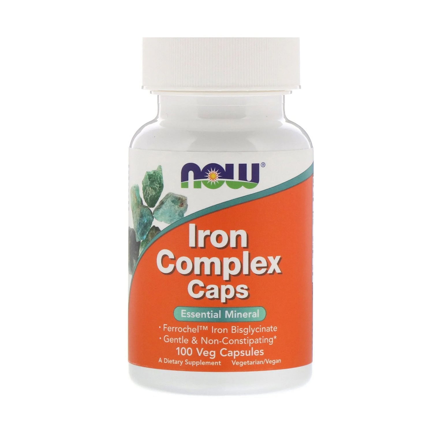 Комплекс заліза NOW foods Iron Complex, 100 вегетаріанських капсул