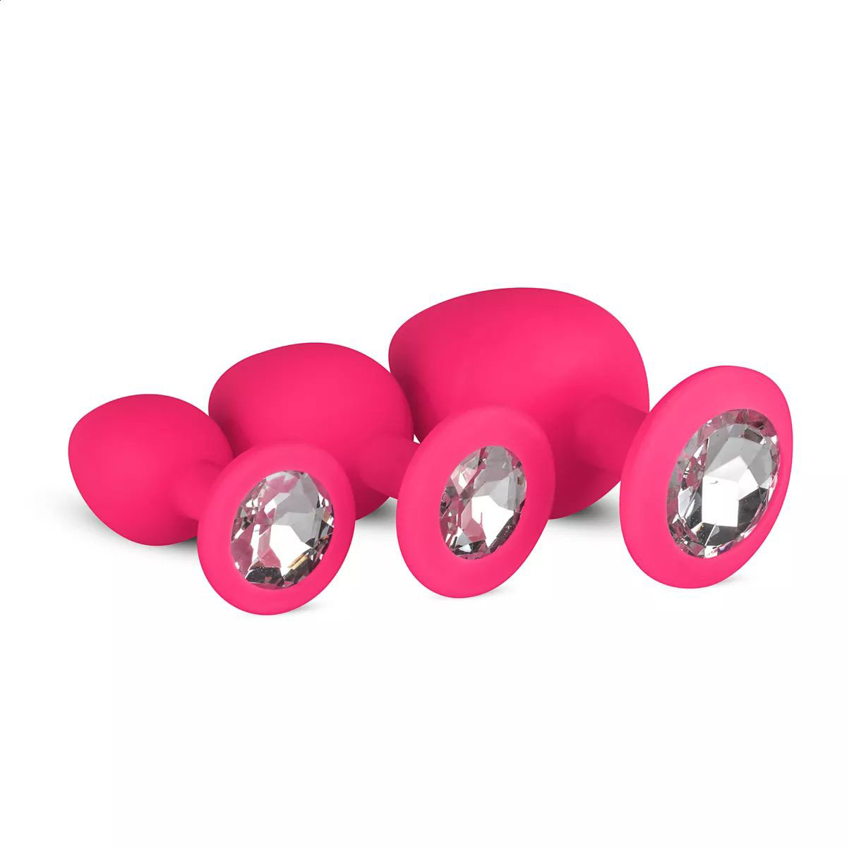 Комплект анальних пробок EasyToys Diamond Plug Set рожевий, 3 шт