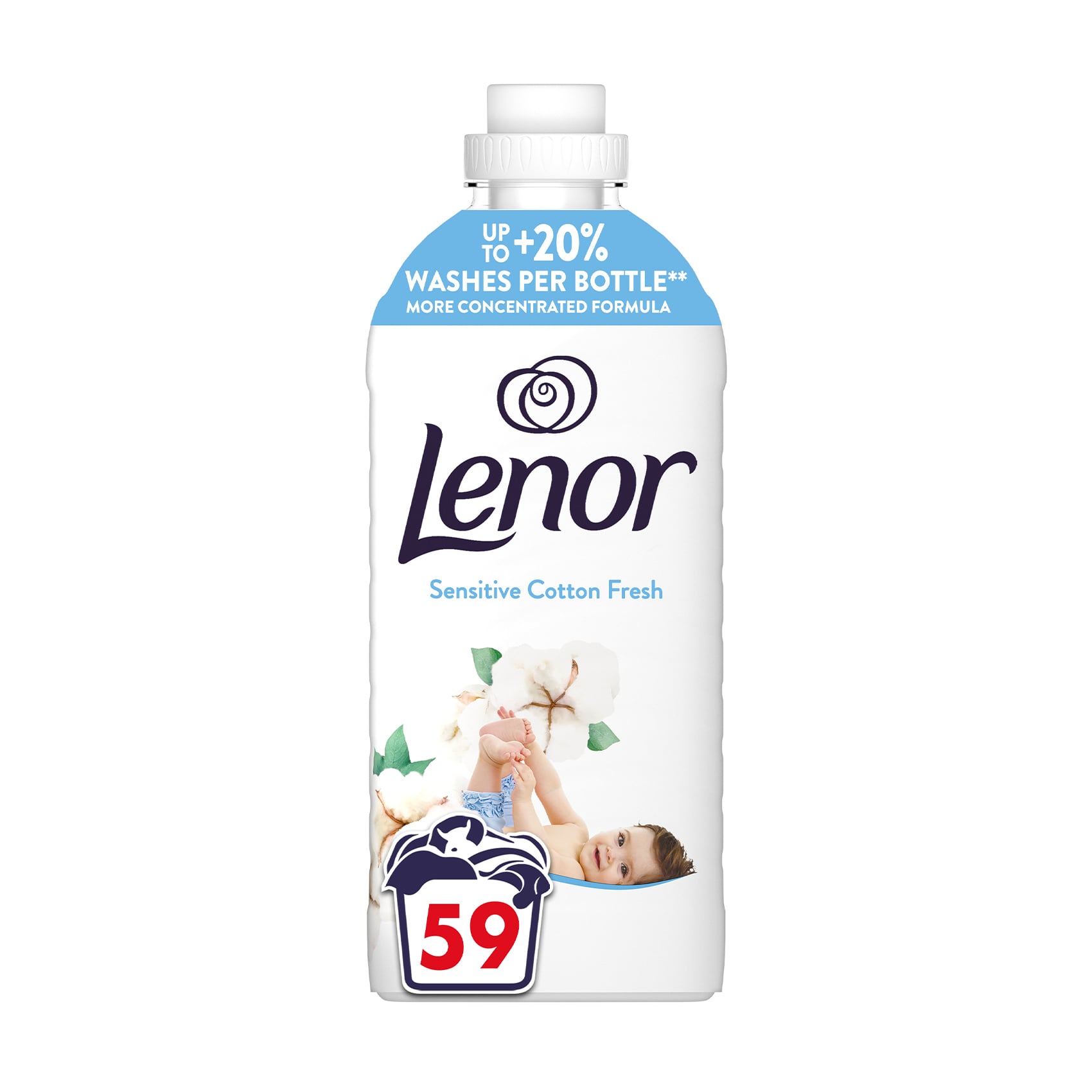 Кондиціонер для білизни Lenor Свіжість бавовни, 59 циклів прання, 1.239 л