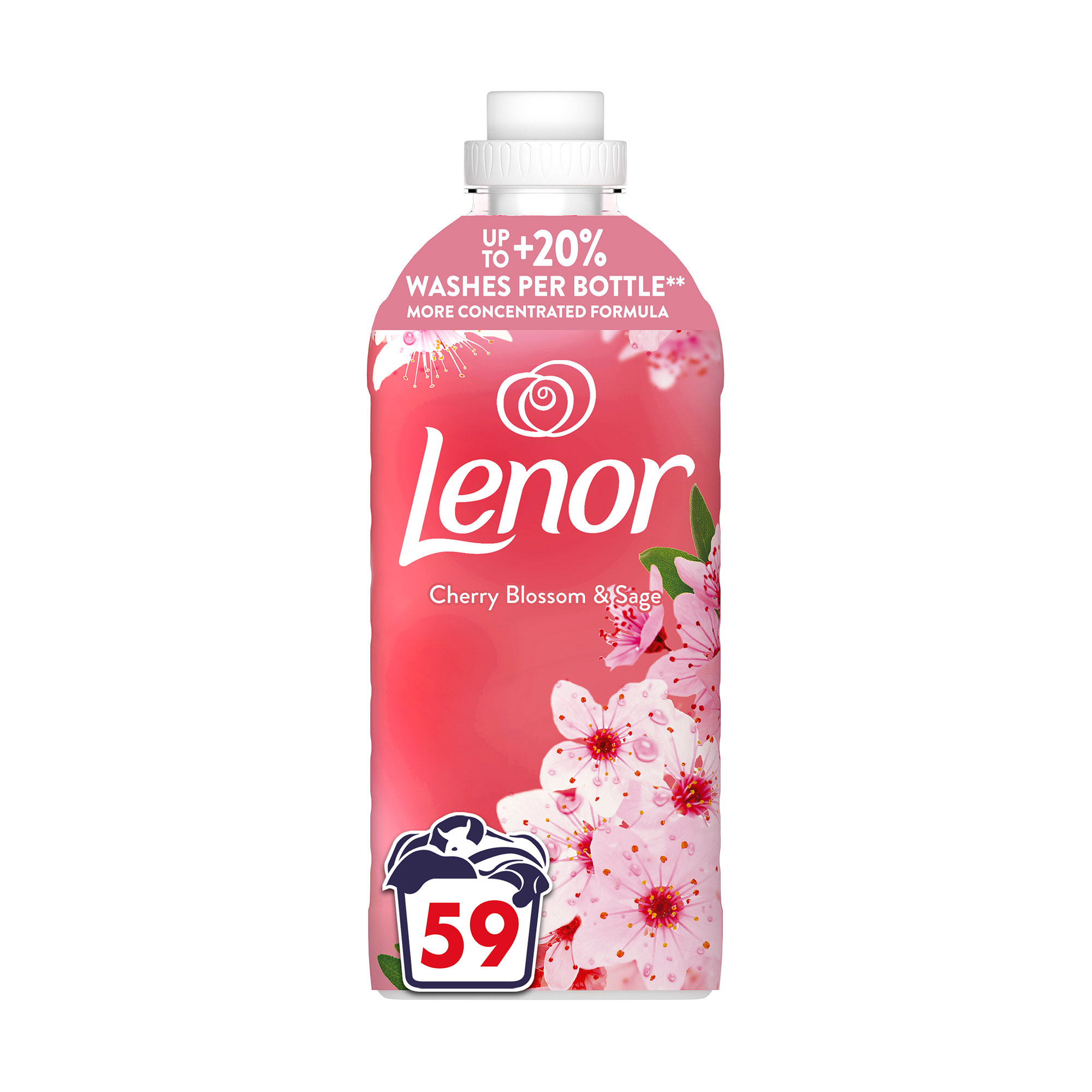 Кондиціонер для білизни Lenor Вишневий цвіт та шавлія, 59 циклів прання, 1.239 л