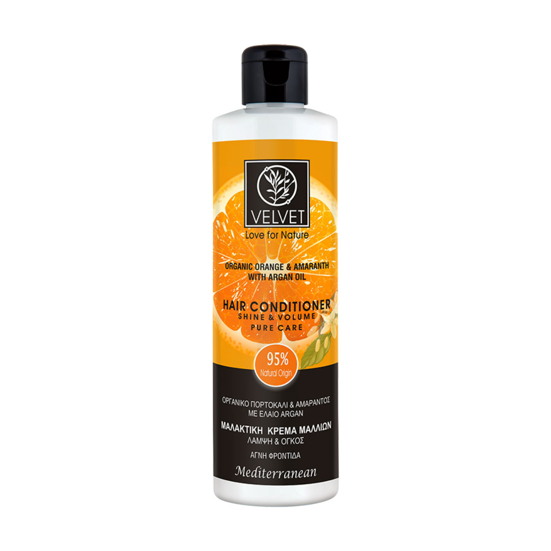 Кондиціонер для волосся Velvet Love for Nature Organic Orange &amp; Amaranth Hair Conditioner Блиск та об'єм, 250 мл