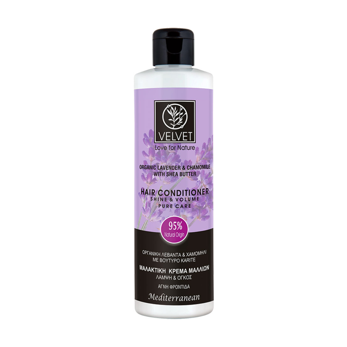 Кондиціонер для волосся Velvet Love for Nature Organic Lavender &amp; Chamomile Hair Conditioner Блиск та об'єм, 250 мл