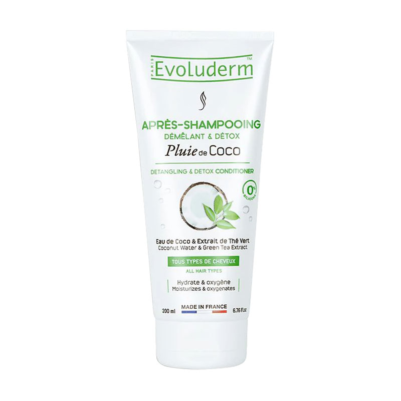 Кондиціонер Evoluderm Coconut Rain Detangling &amp; Detox Conditioner для всіх типів волосся, з водою кокоса, 200 мл