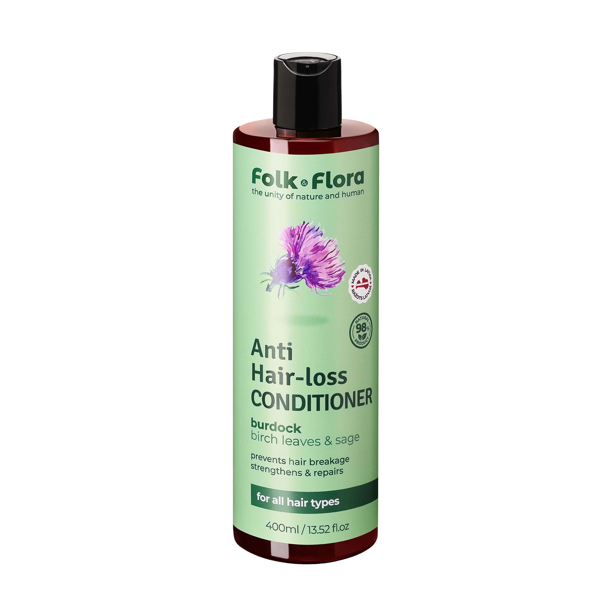 Кондиціонер Folk &amp; Flora Anti Hair-Loss Conditioner Реп'ях, для зміцнення волосся, 400 мл
