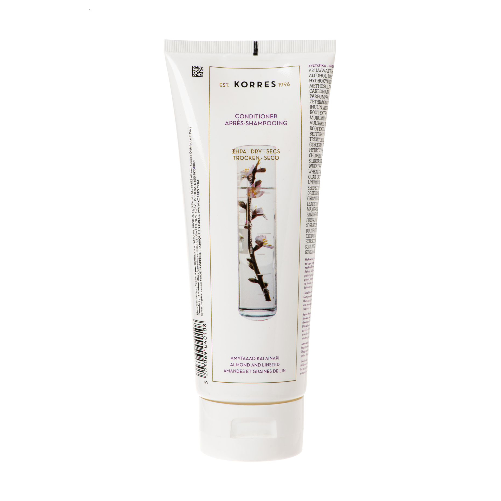 Кондиціонер Korres Almond And Linseed Conditioner для сухого та пошкодженого волосся, 200 мл