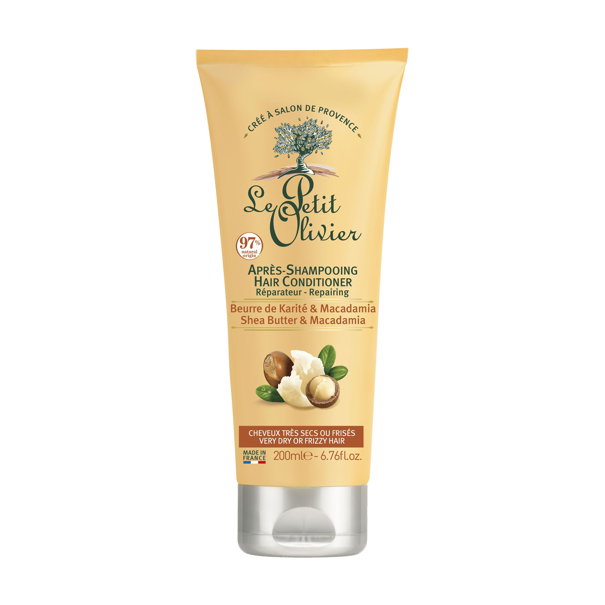 Кондиціонер Le Petit Olivier  Repairing Hair Conditioner для сухого, кучерявого волосся, з олією Ши та макадамією, 200 мл