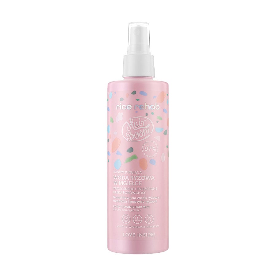 Кондиціонер-міст Body Boom Hair Boom Rice Rehab Conditioning Hair Mist для сухого та пошкодженого волосся, з рисовою витяжкою, 200 мл