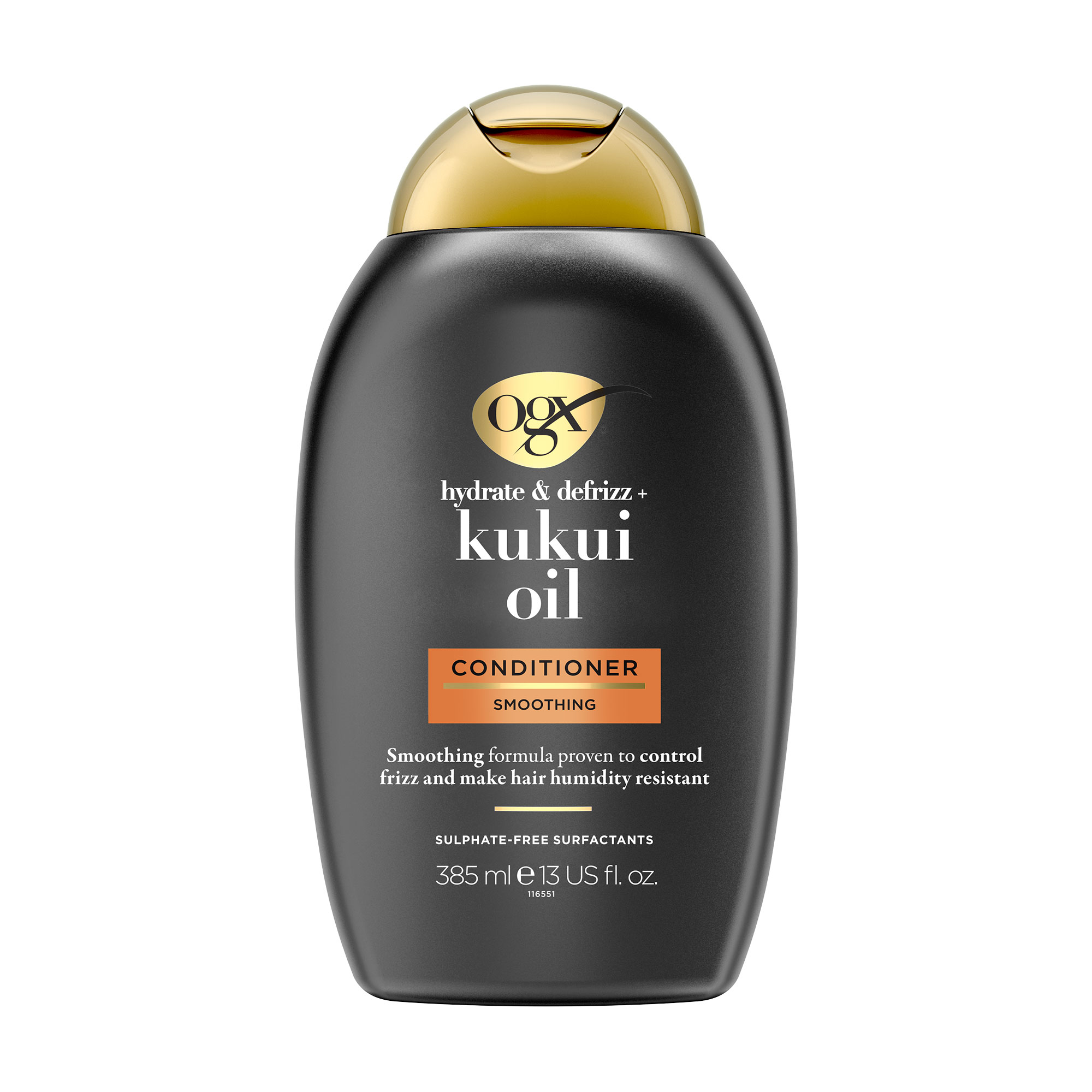 Кондиціонер OGX Hydrate &amp; Defrizz + Kukui Oil Conditioner для зволоження та гладкості волосся, з олією гавайського горіха, 385 мл
