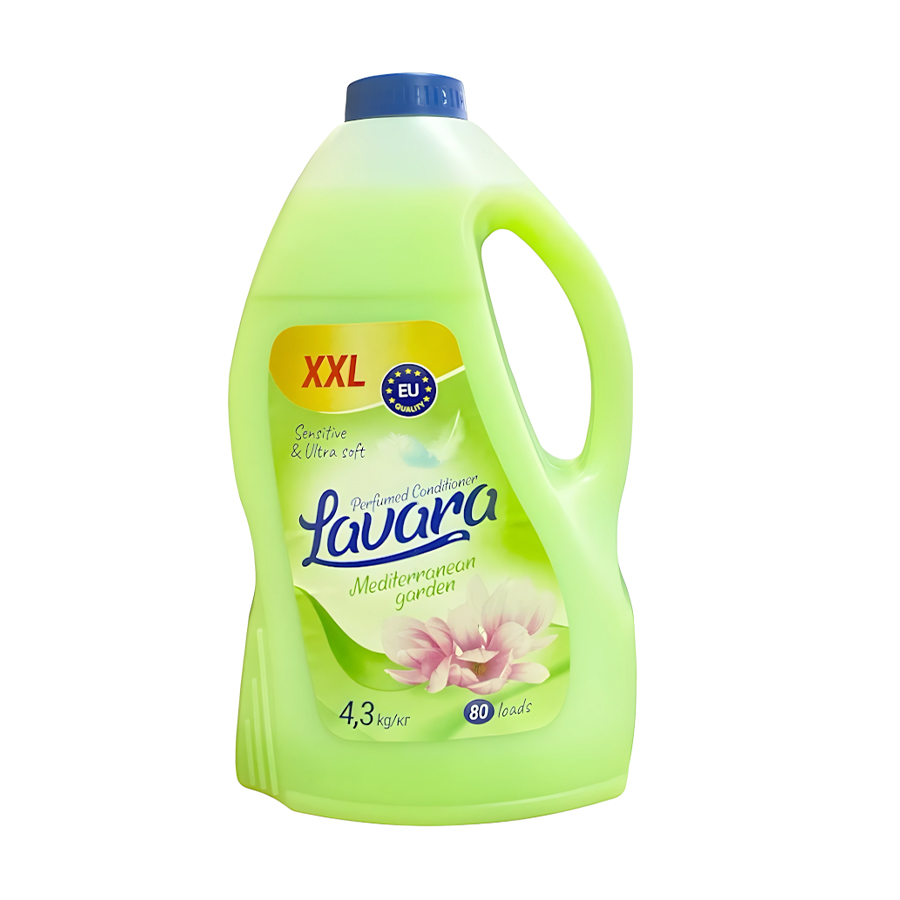 Кондиціонер-ополіскувач для білизни Lavara Mediterranean Garden, 80 циклів прання, 4.3 кг