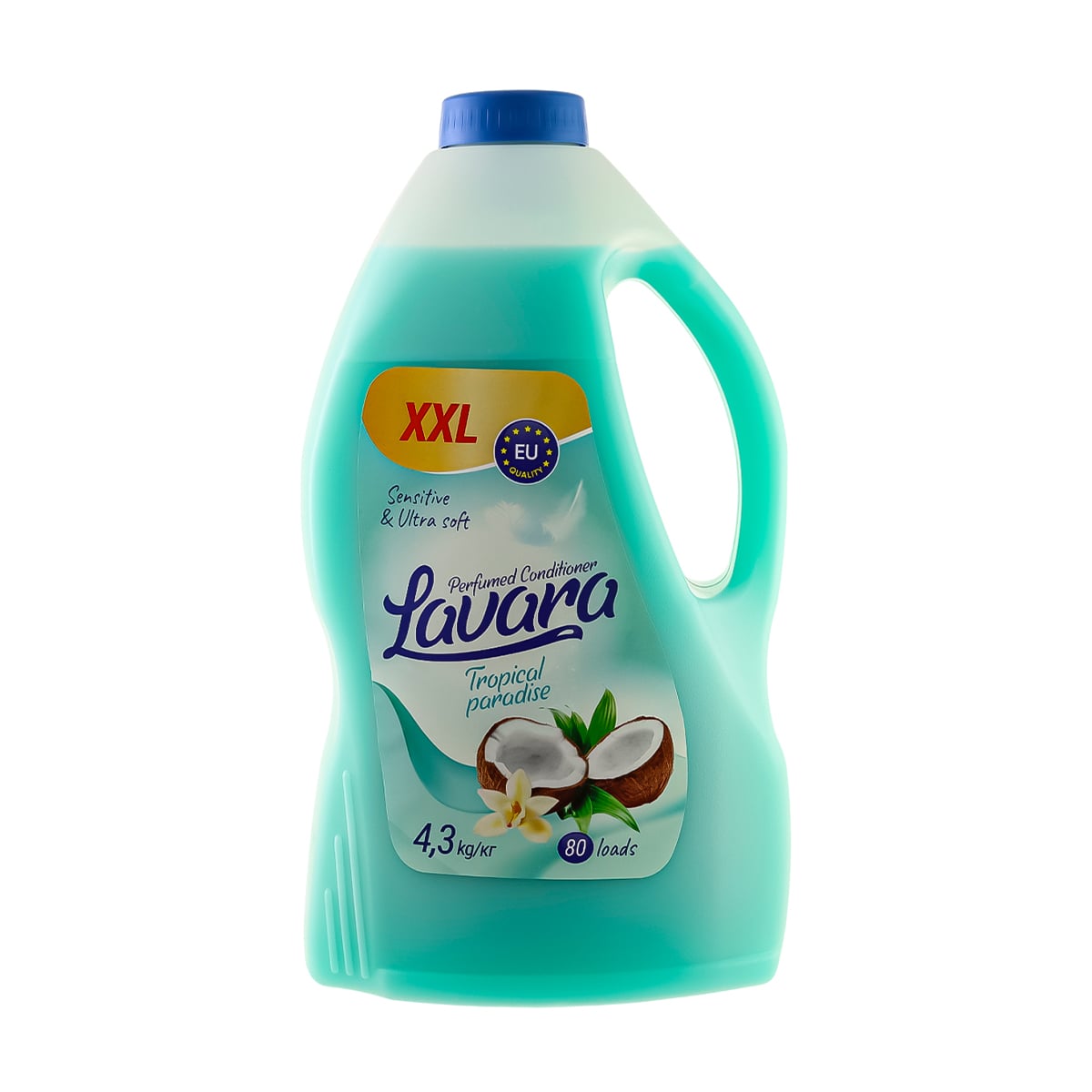 Кондиціонер-ополіскувач для білизни Lavara Tropical Paradise, 80 циклів прання, 4.3 кг