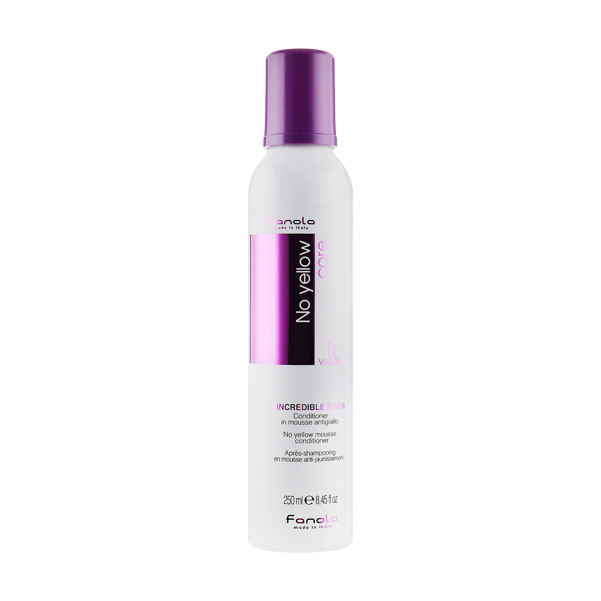 Кондиціонер-пінка для нейтралізації жовтизни Fanola No-Yellow Incredible Foam Conditioner, 250 мл