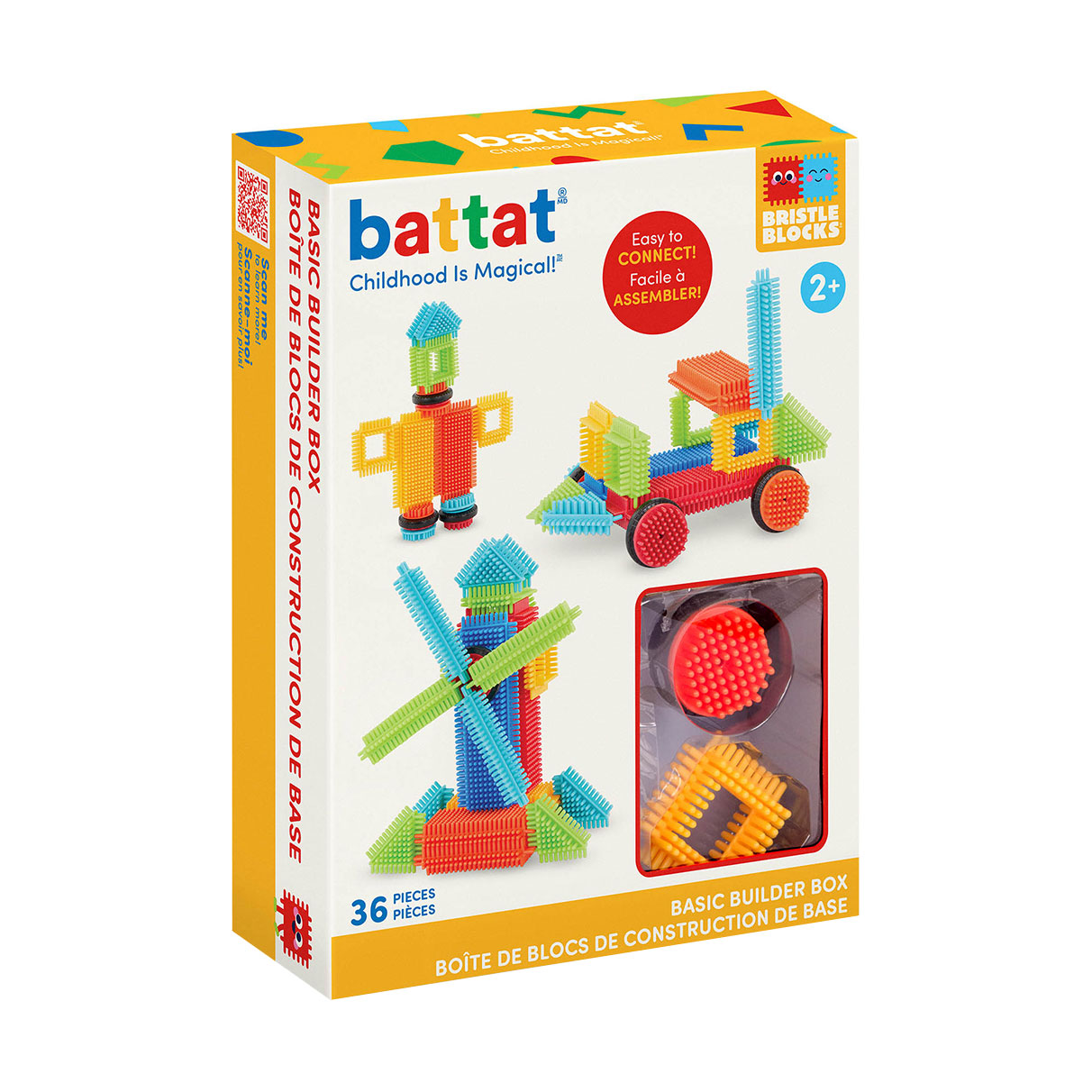 Конструктор Battat Lite серії Bristle Blocks Будівельник, 6*19*26 см, від 2 років, 36 деталей (BT3099Z)