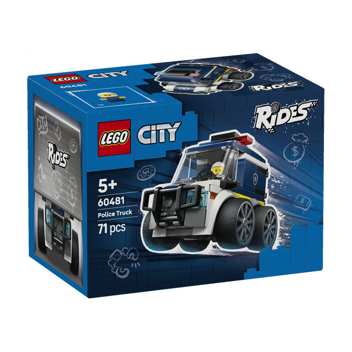 Конструктор LEGO City Автівки. Поліцейська вантажівка, 71 деталь, від 5 років (60481)