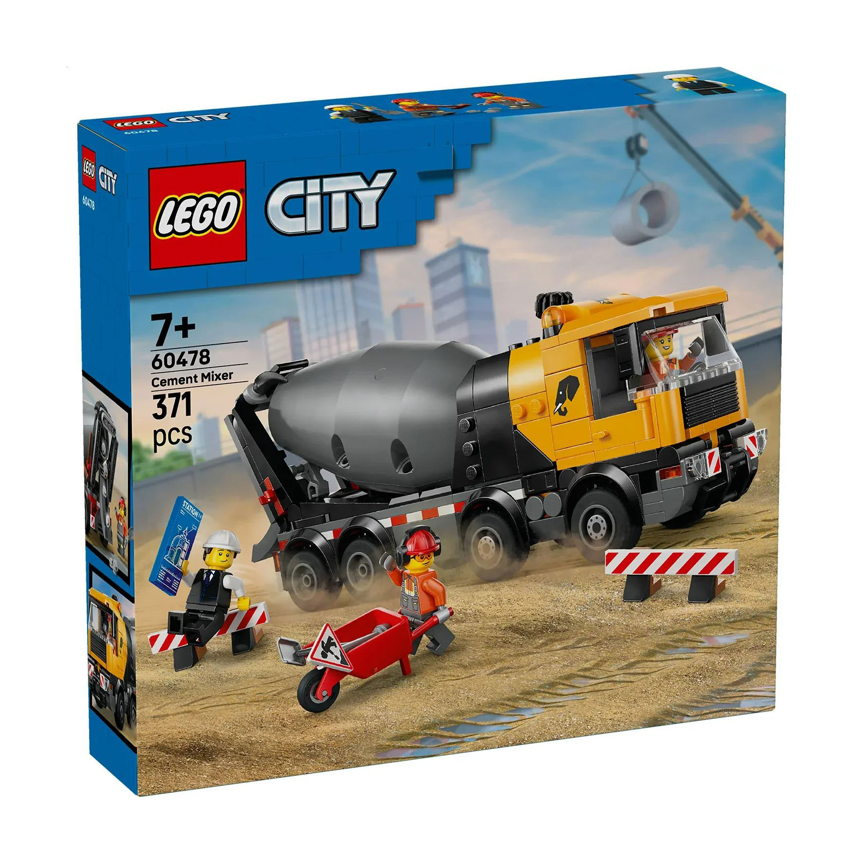 Конструктор LEGO City Бетонозмішувач, 371 деталь, від 7 років (60478)