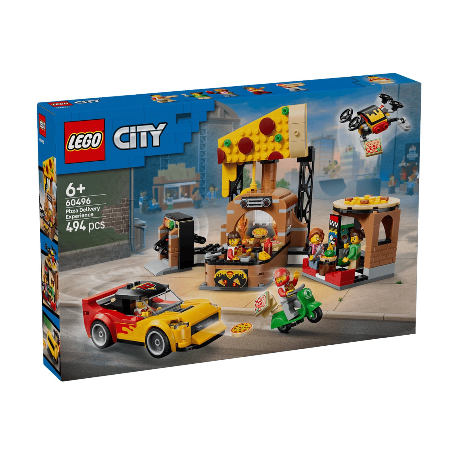 Конструктор LEGO City Доставка піци з різними транспортними засобами, 494 деталі, від 6 років (60496)