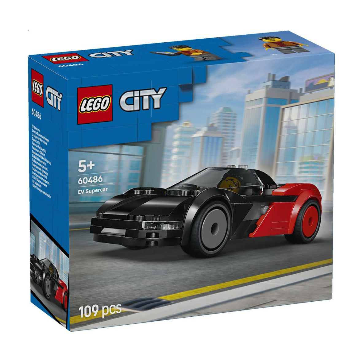 Конструктор LEGO City Електричний суперкар, 109 деталей, від 5 років (60486)