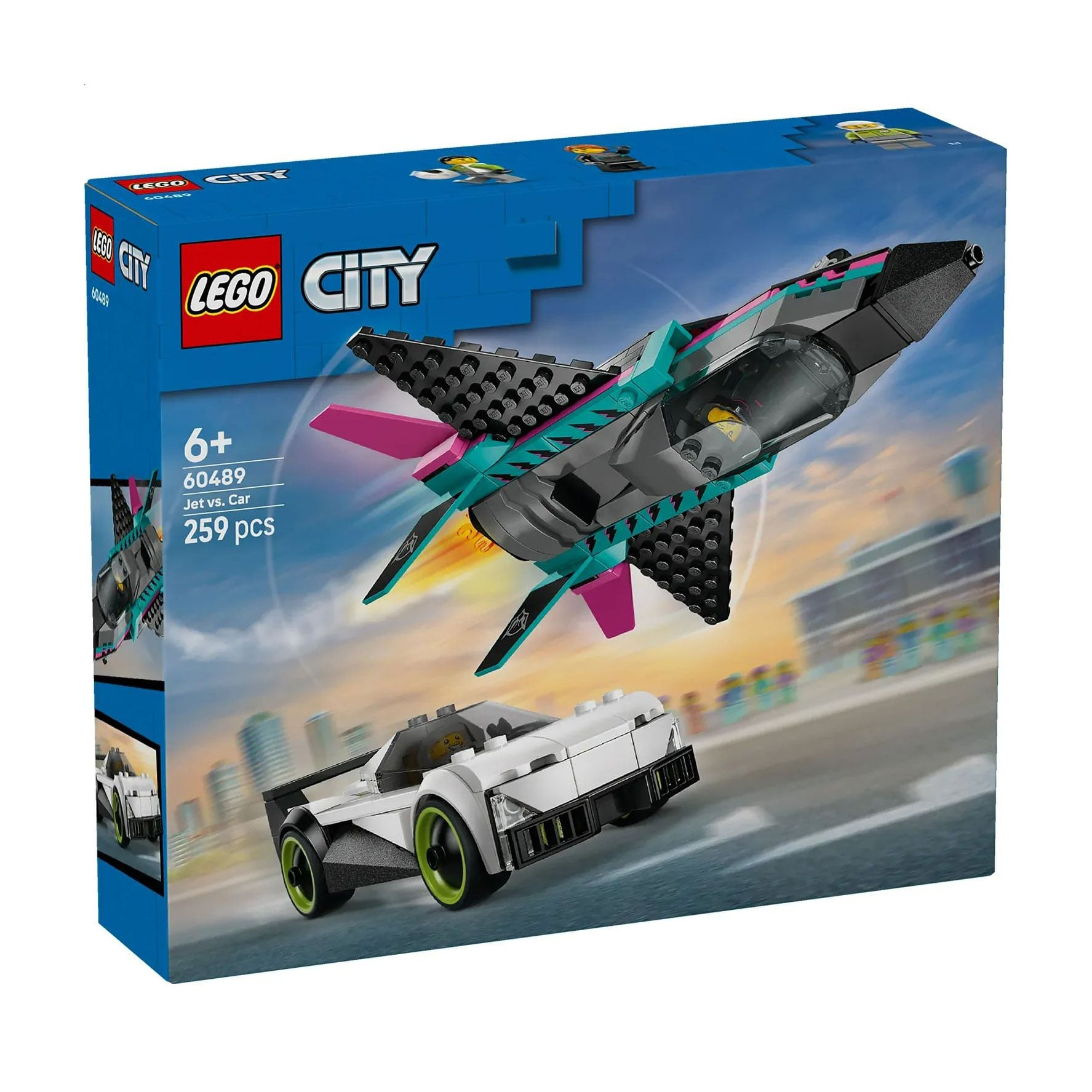 Конструктор LEGO City Реактивний літак проти автомобіля, 259 деталей, від 6 років (60489)
