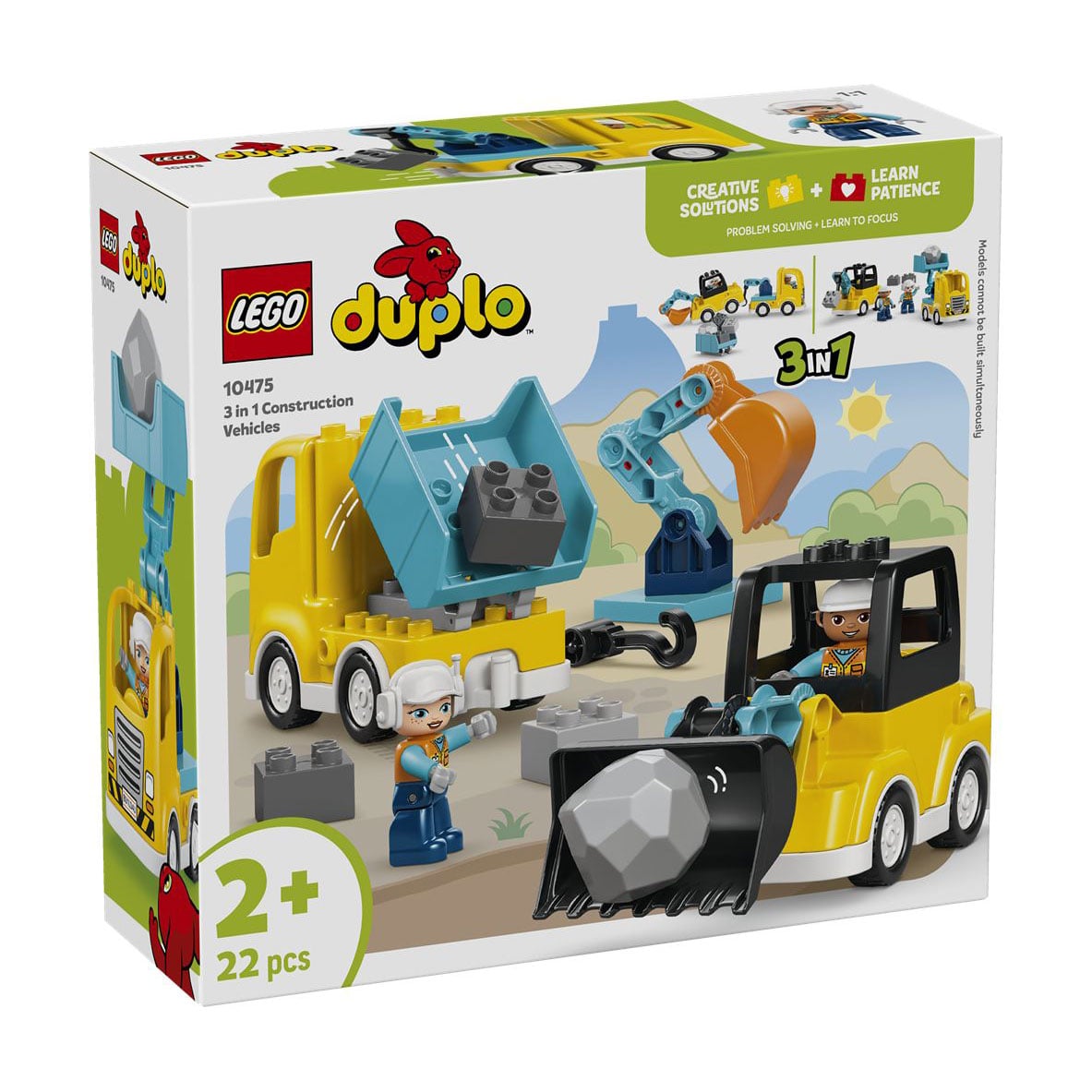 Конструктор LEGO Duplo 3 в 1 Будівельна техніка, 22 деталі, від 2 років (10475)